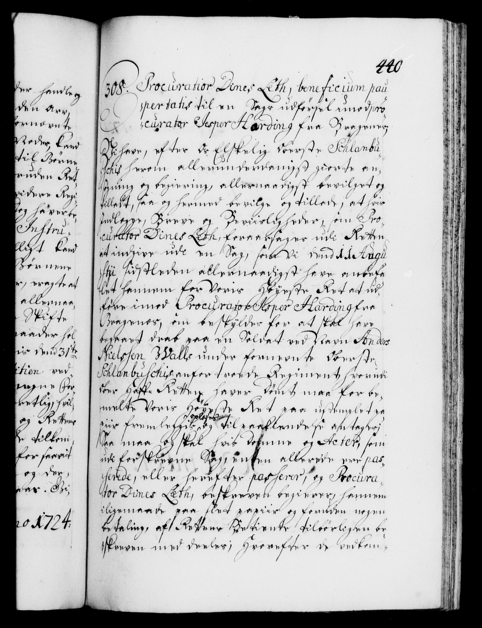 Danske Kanselli 1572-1799, AV/RA-EA-3023/F/Fc/Fca/Fcaa/L0024: Norske registre, 1723-1725, p. 440a