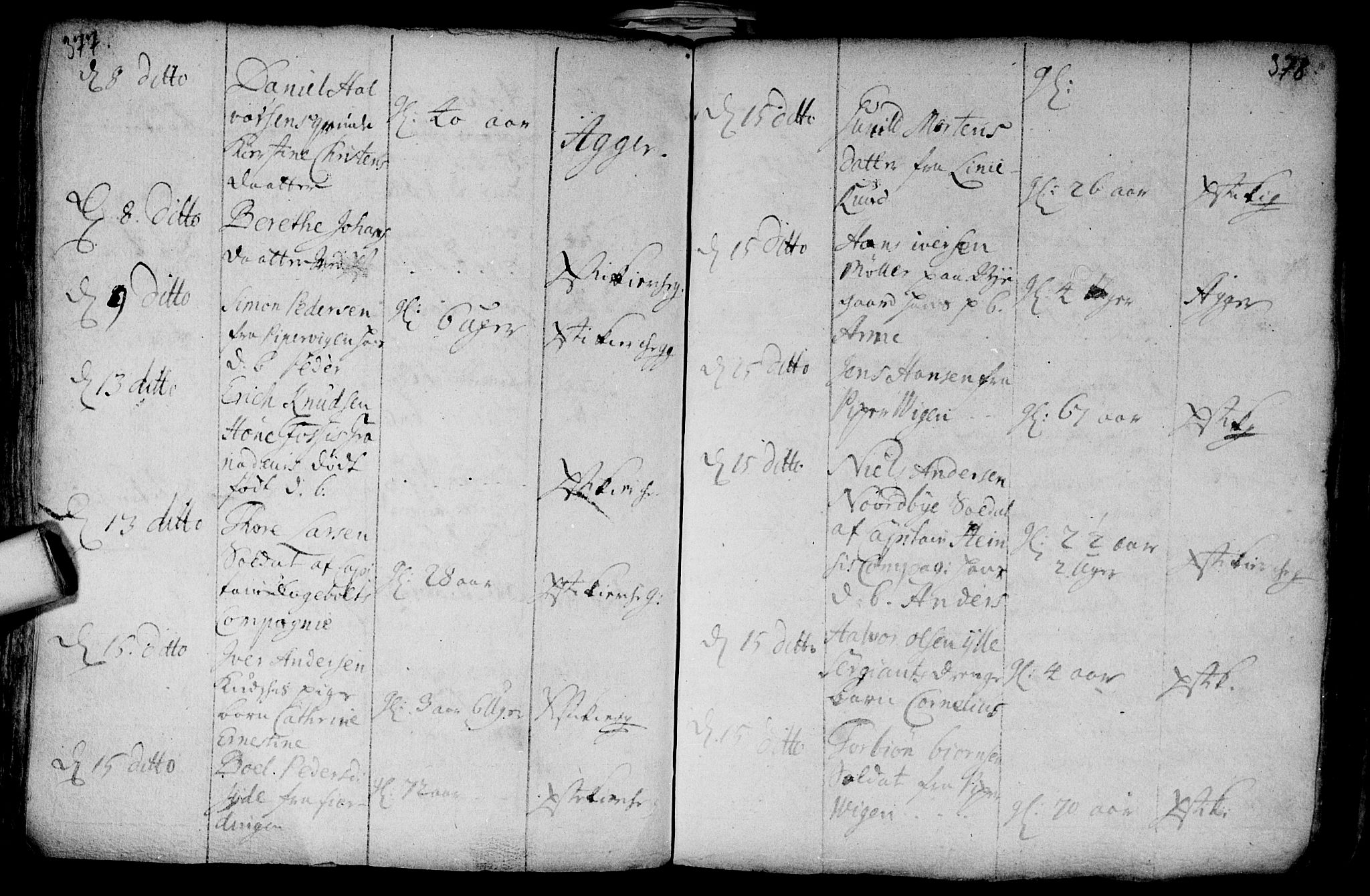 Aker prestekontor kirkebøker, AV/SAO-A-10861/F/L0002: Parish register (official) no. 2, 1714-1720, p. 377-378