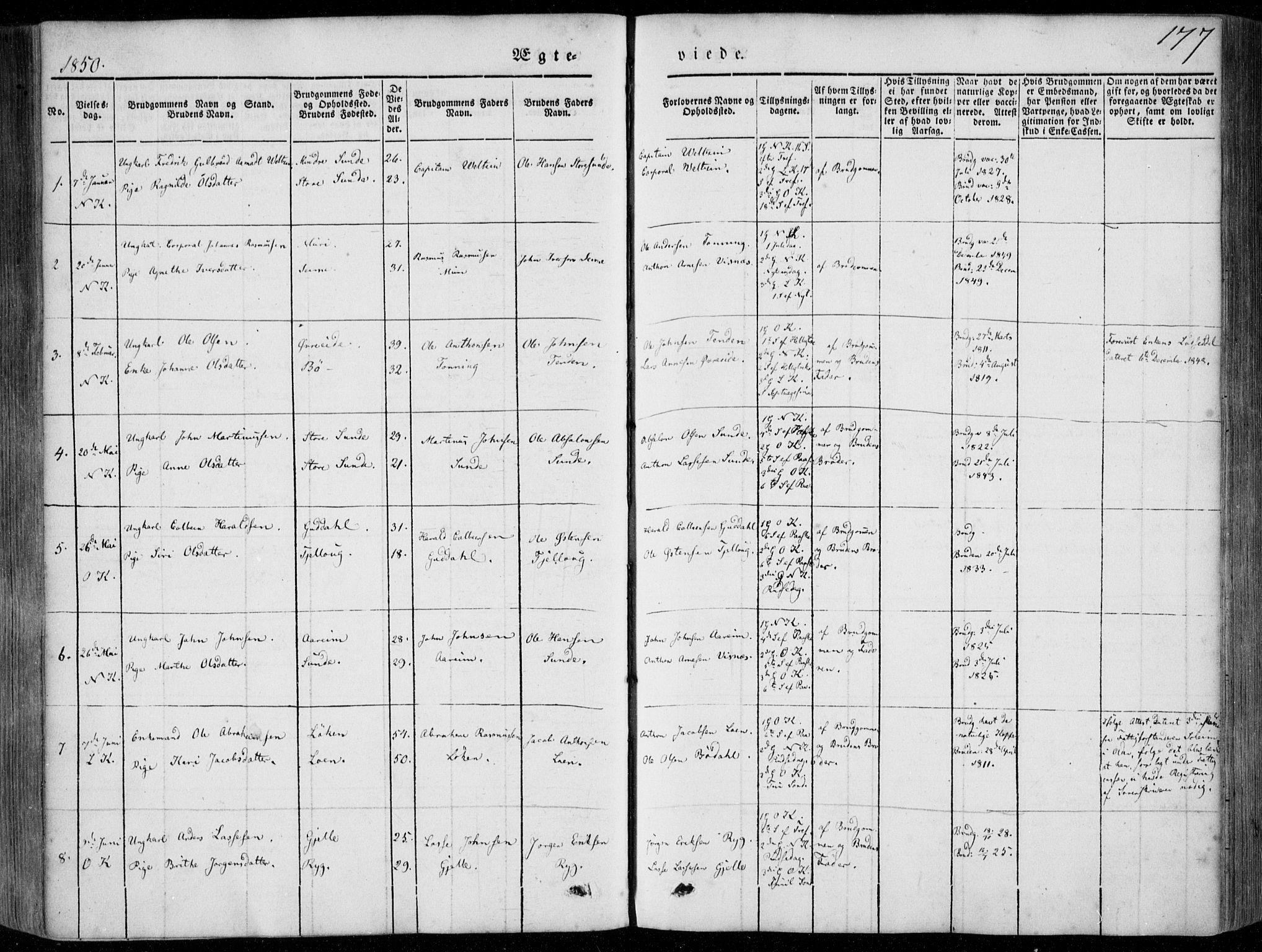 Stryn Sokneprestembete, SAB/A-82501: Parish register (official) no. A 2, 1844-1861, p. 177