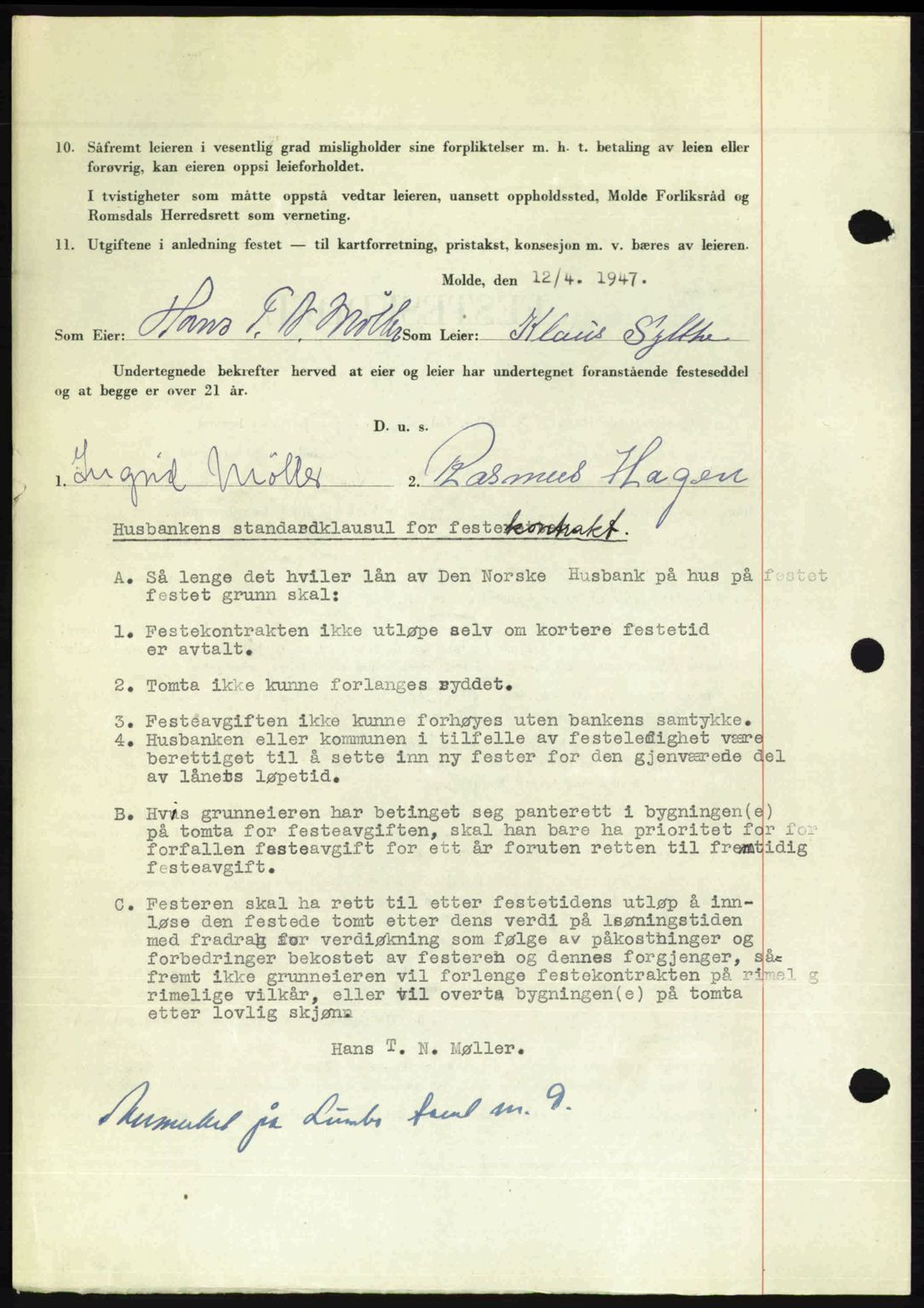 Romsdal sorenskriveri, SAT/A-4149/1/2/2C: Mortgage book no. A24, 1947-1947, Diary no: : 2739/1947