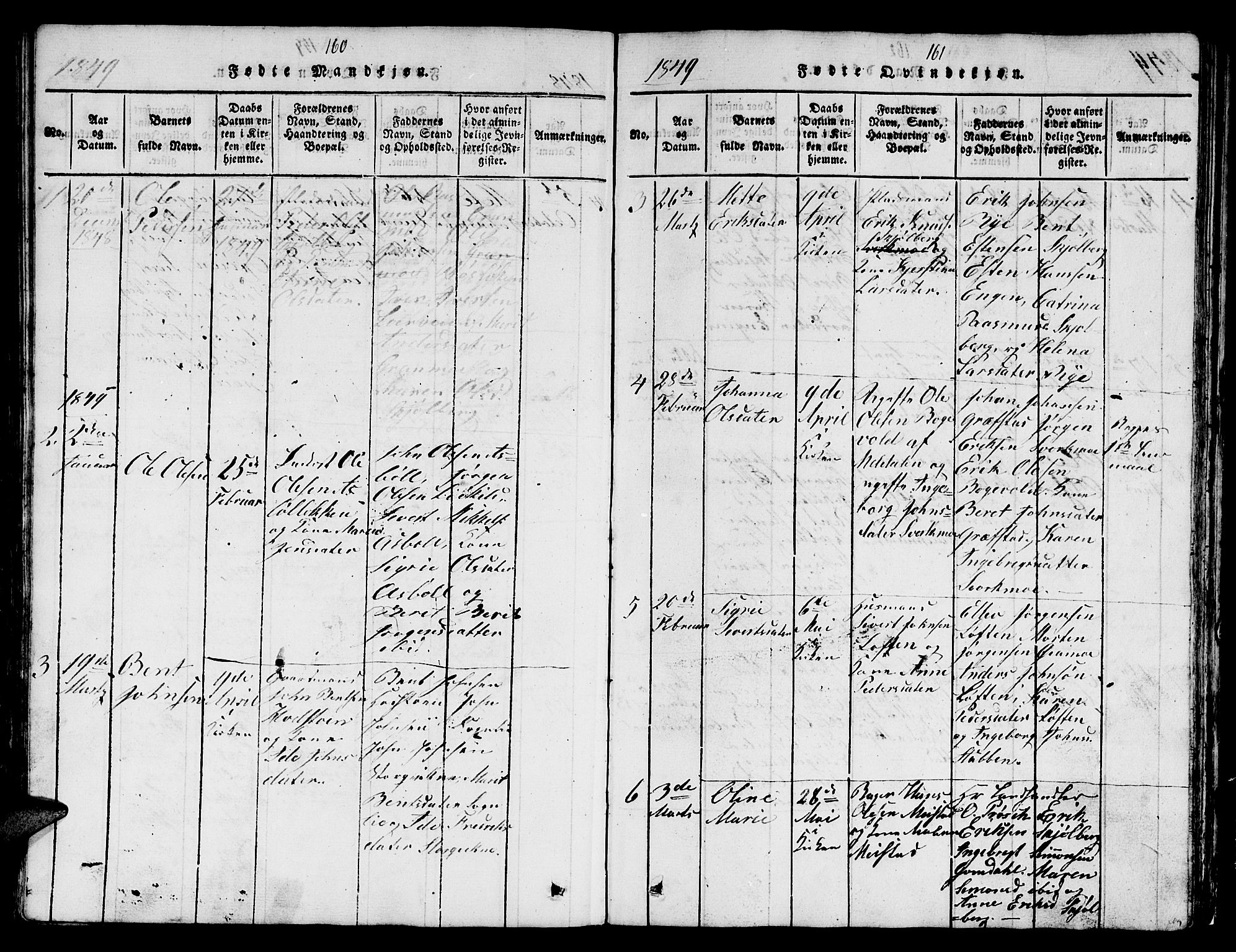 Ministerialprotokoller, klokkerbøker og fødselsregistre - Sør-Trøndelag, SAT/A-1456/671/L0842: Parish register (copy) no. 671C01, 1816-1867, p. 160-161