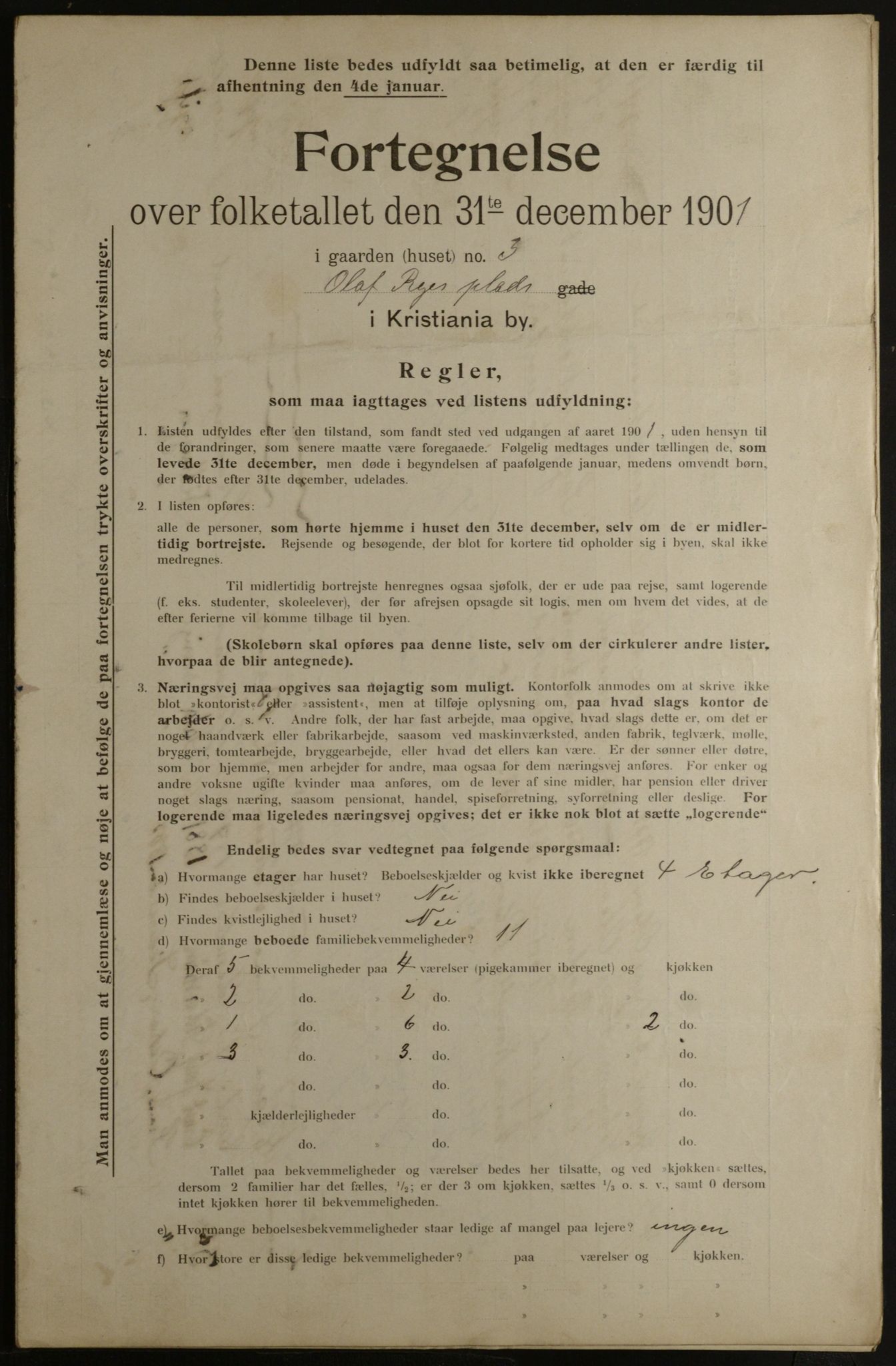 OBA, Municipal Census 1901 for Kristiania, 1901, p. 11501