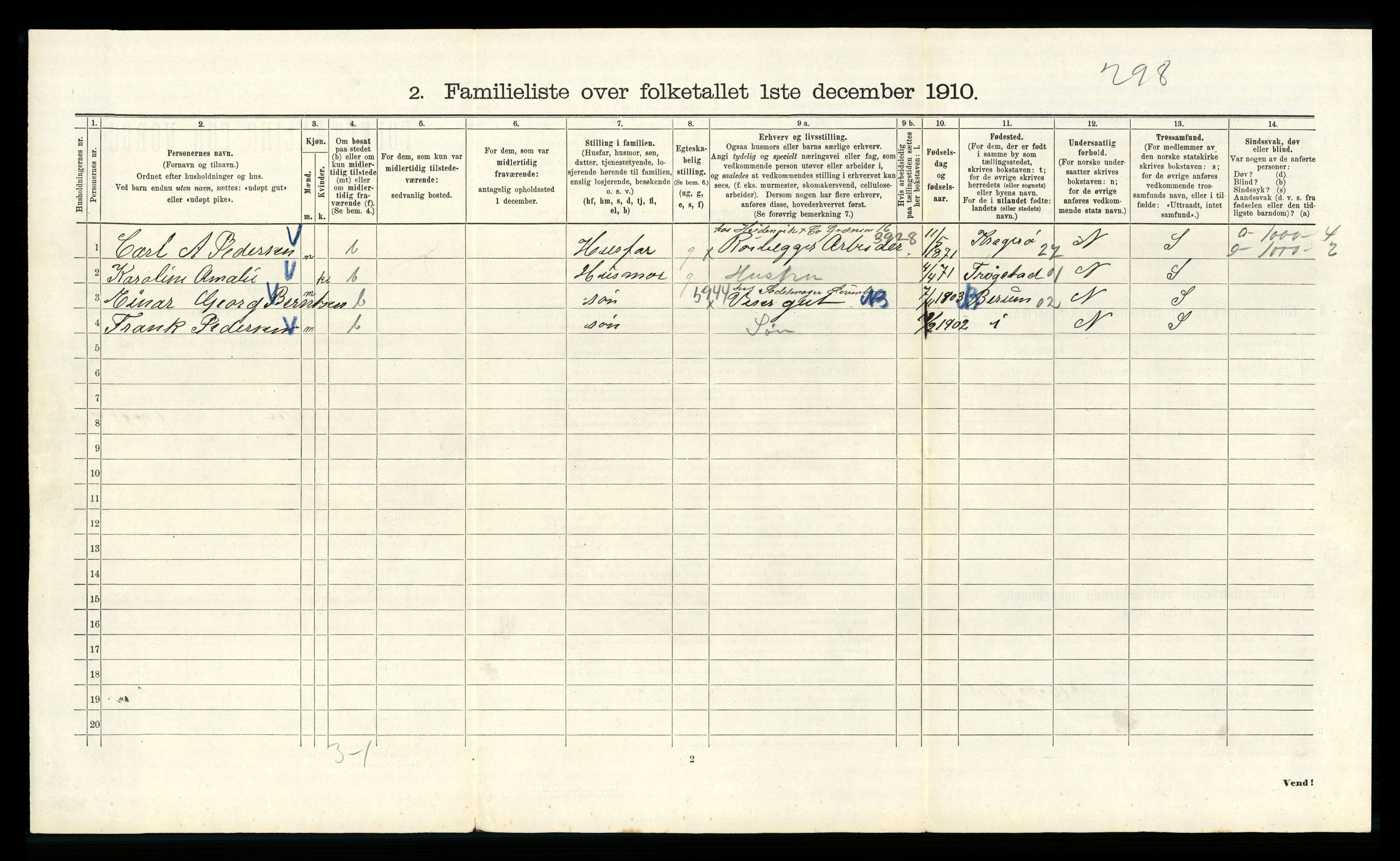 RA, 1910 census for Kristiania, 1910, p. 2722