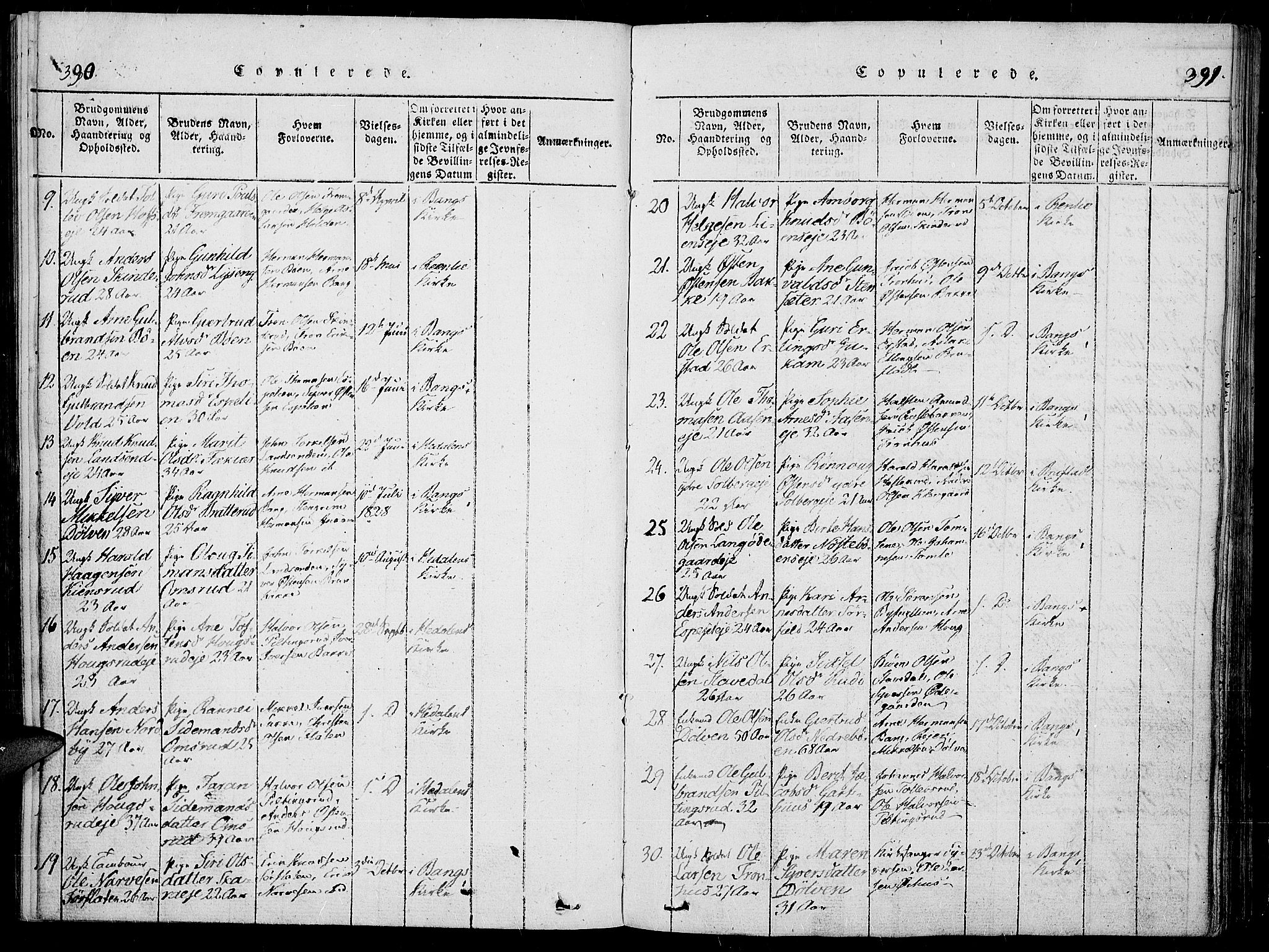 Sør-Aurdal prestekontor, SAH/PREST-128/H/Ha/Haa/L0003: Parish register (official) no. 3, 1825-1840, p. 390-391