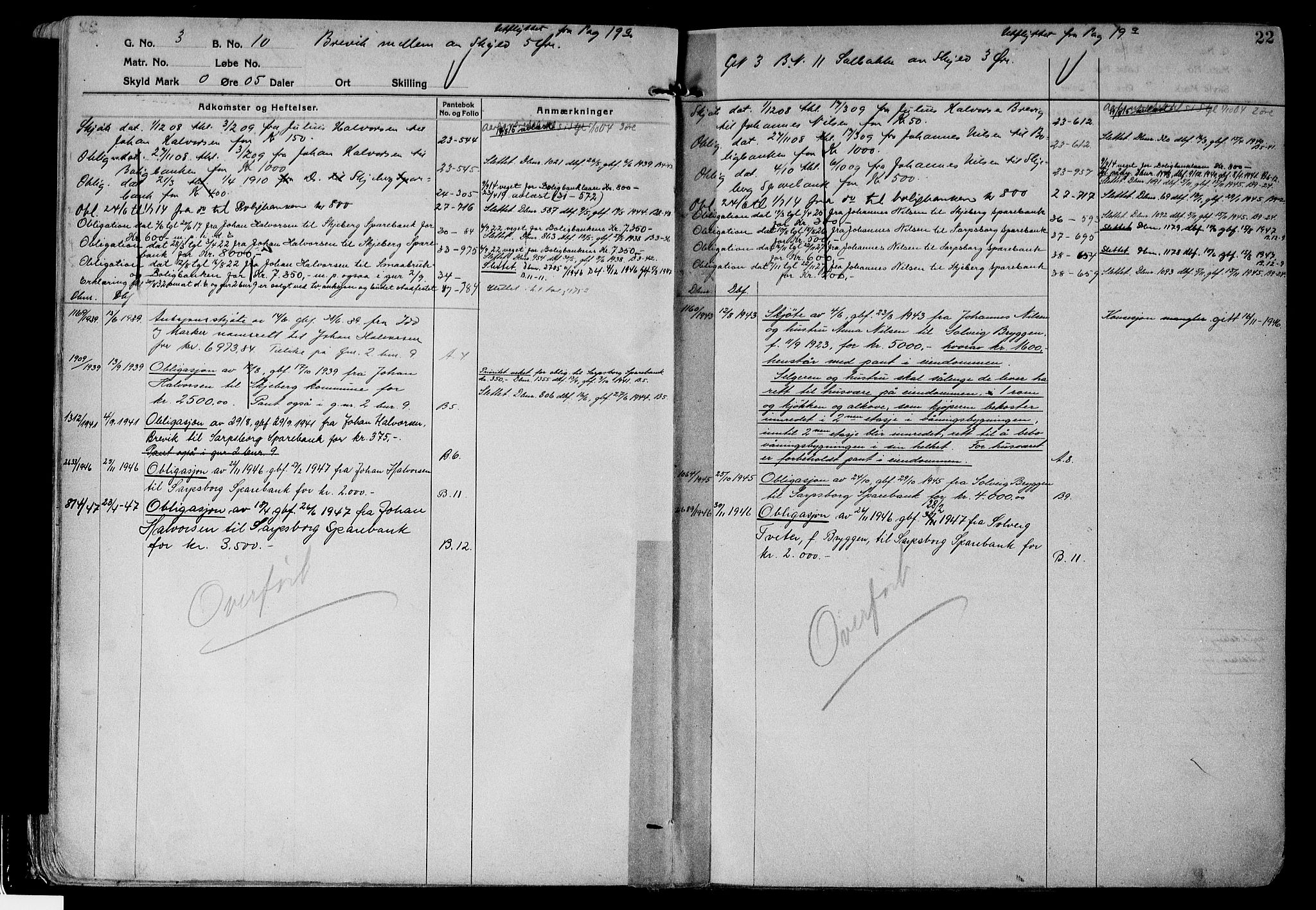 Tune sorenskriveri, AV/SAO-A-10470/G/Ga/Gab/Gabf/L0001: Mortgage register no. VI 1, 1782-1953, p. 22