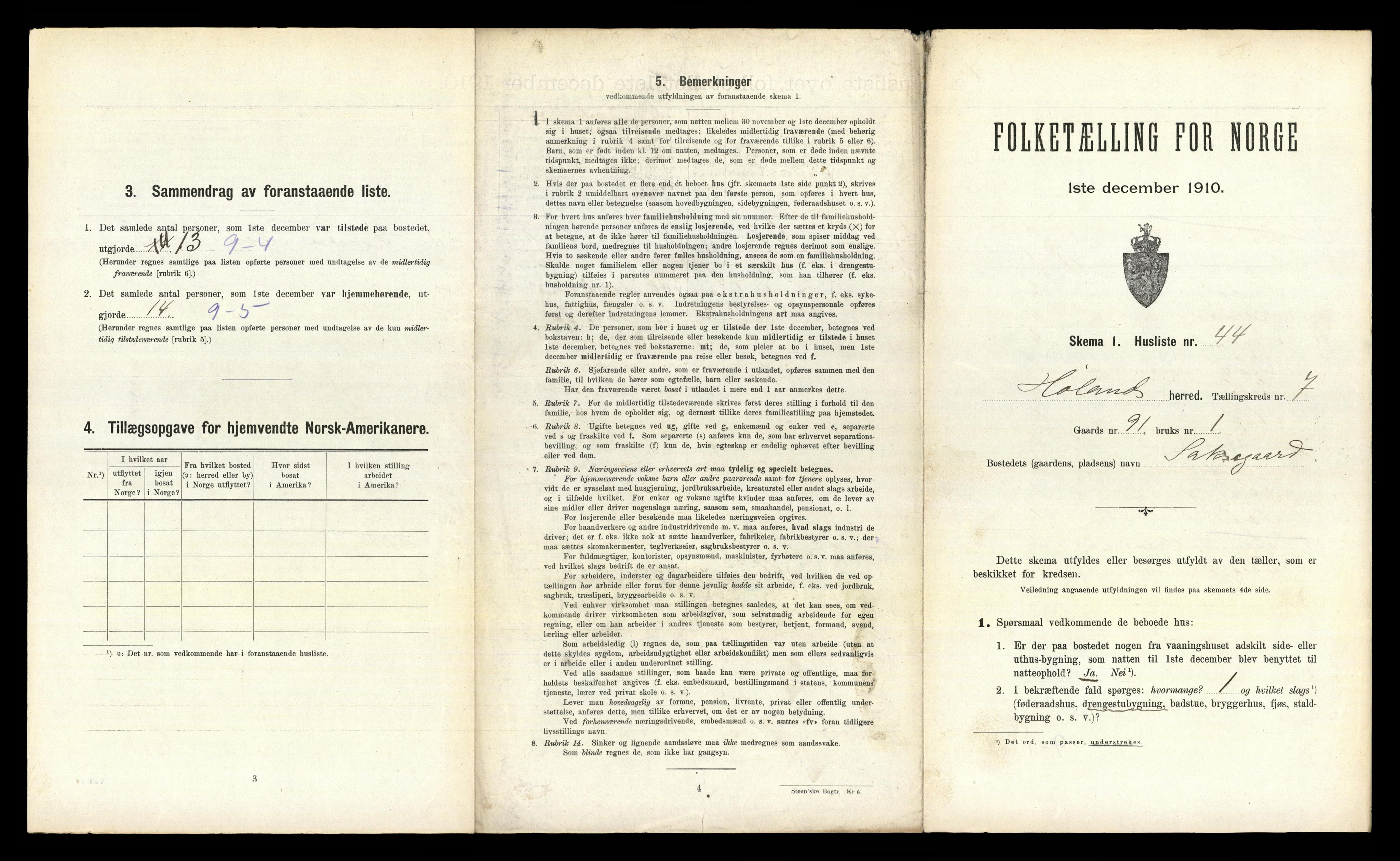 RA, 1910 census for Høland, 1910, p. 1301