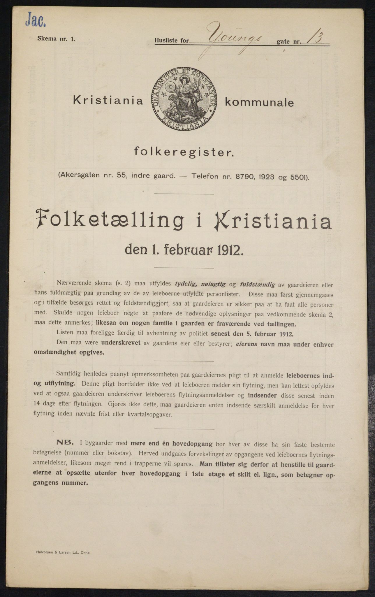 OBA, Municipal Census 1912 for Kristiania, 1912, p. 128570
