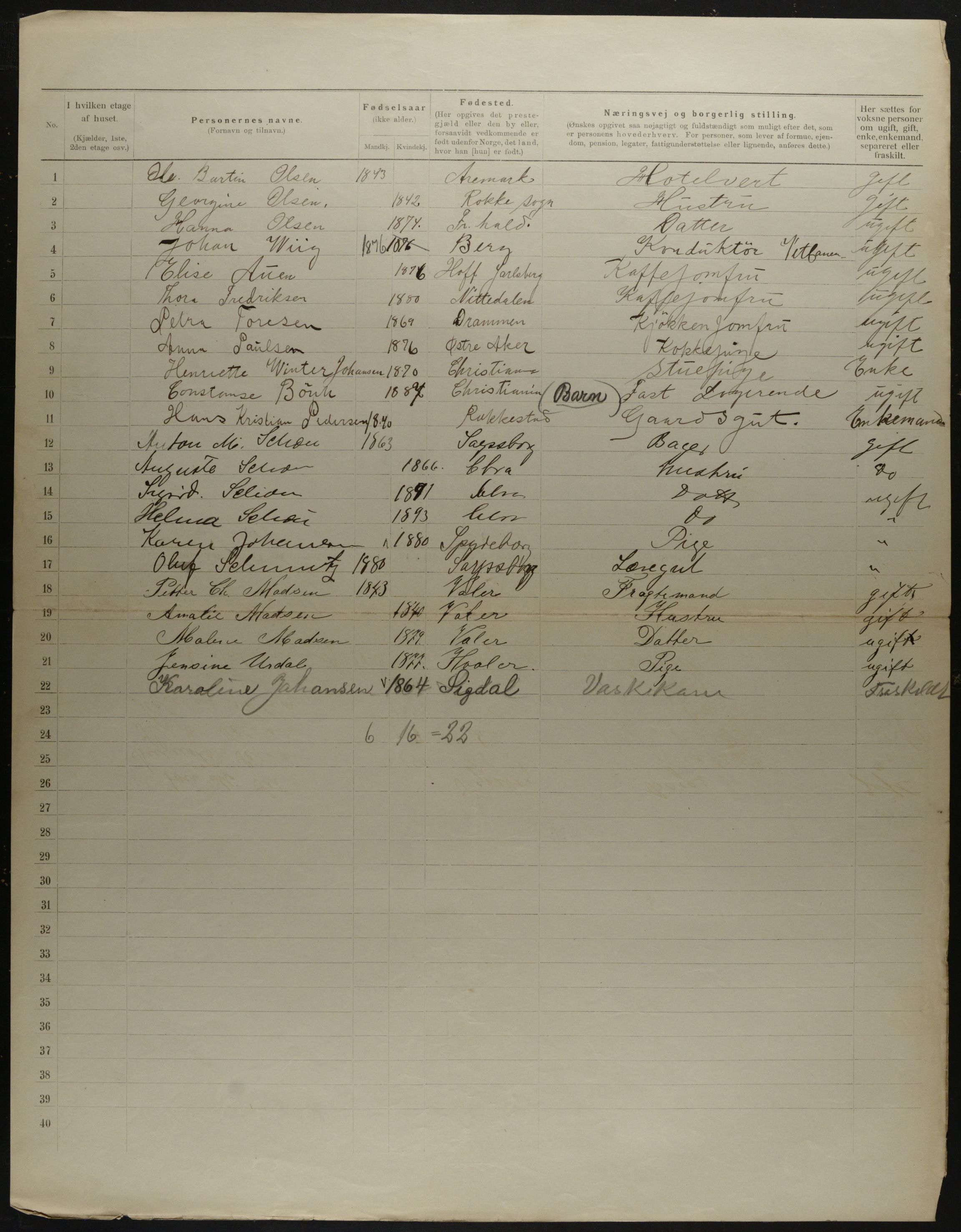 OBA, Municipal Census 1901 for Kristiania, 1901, p. 14668