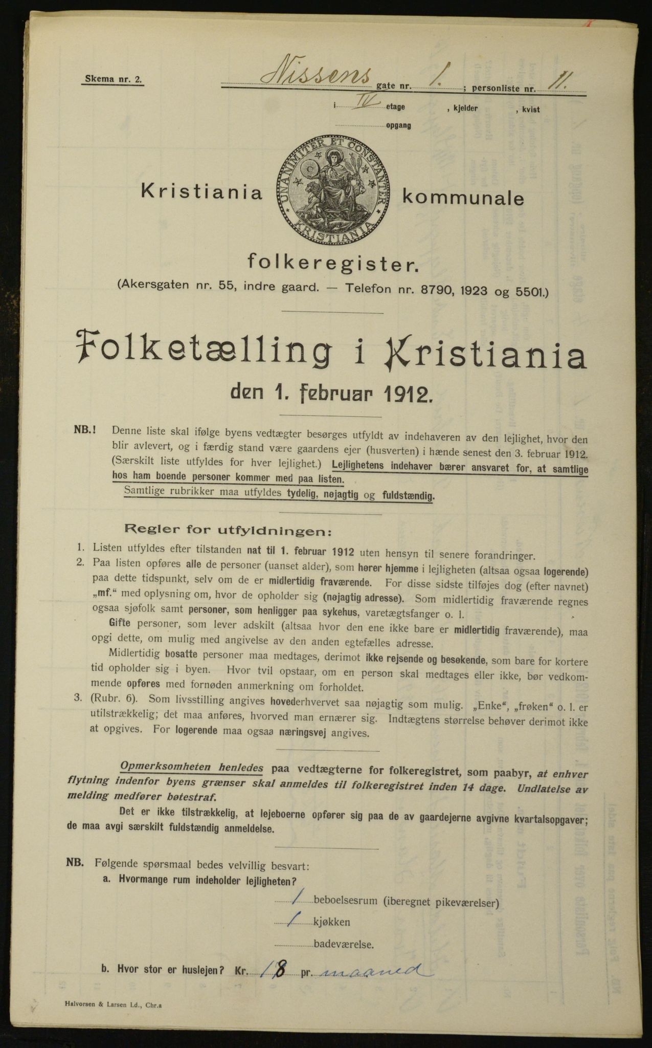 OBA, Municipal Census 1912 for Kristiania, 1912, p. 71722