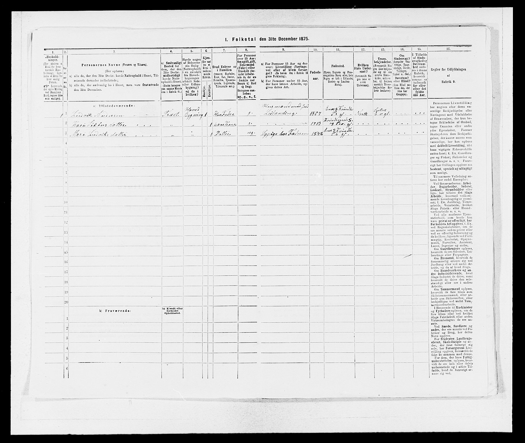 SAB, 1875 census for 1224P Kvinnherad, 1875, p. 539