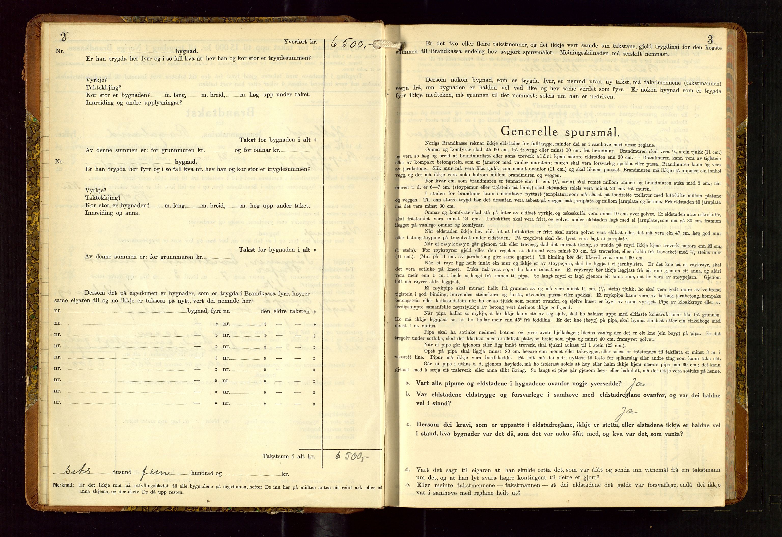 Hetland lensmannskontor, SAST/A-100101/Gob/L0005: "Brandtakstprotokoll", 1936-1938, p. 2-3