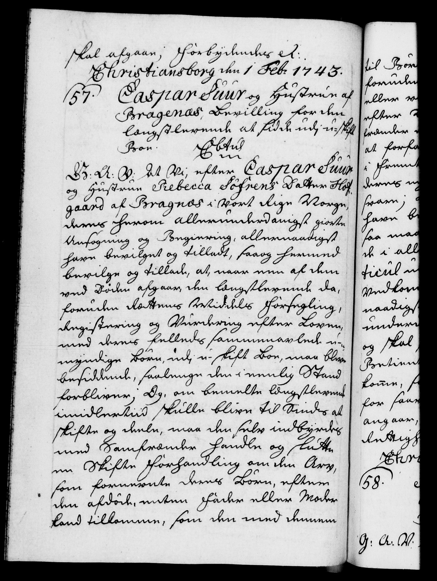 Danske Kanselli 1572-1799, AV/RA-EA-3023/F/Fc/Fca/Fcaa/L0033: Norske registre, 1743-1744, p. 40b