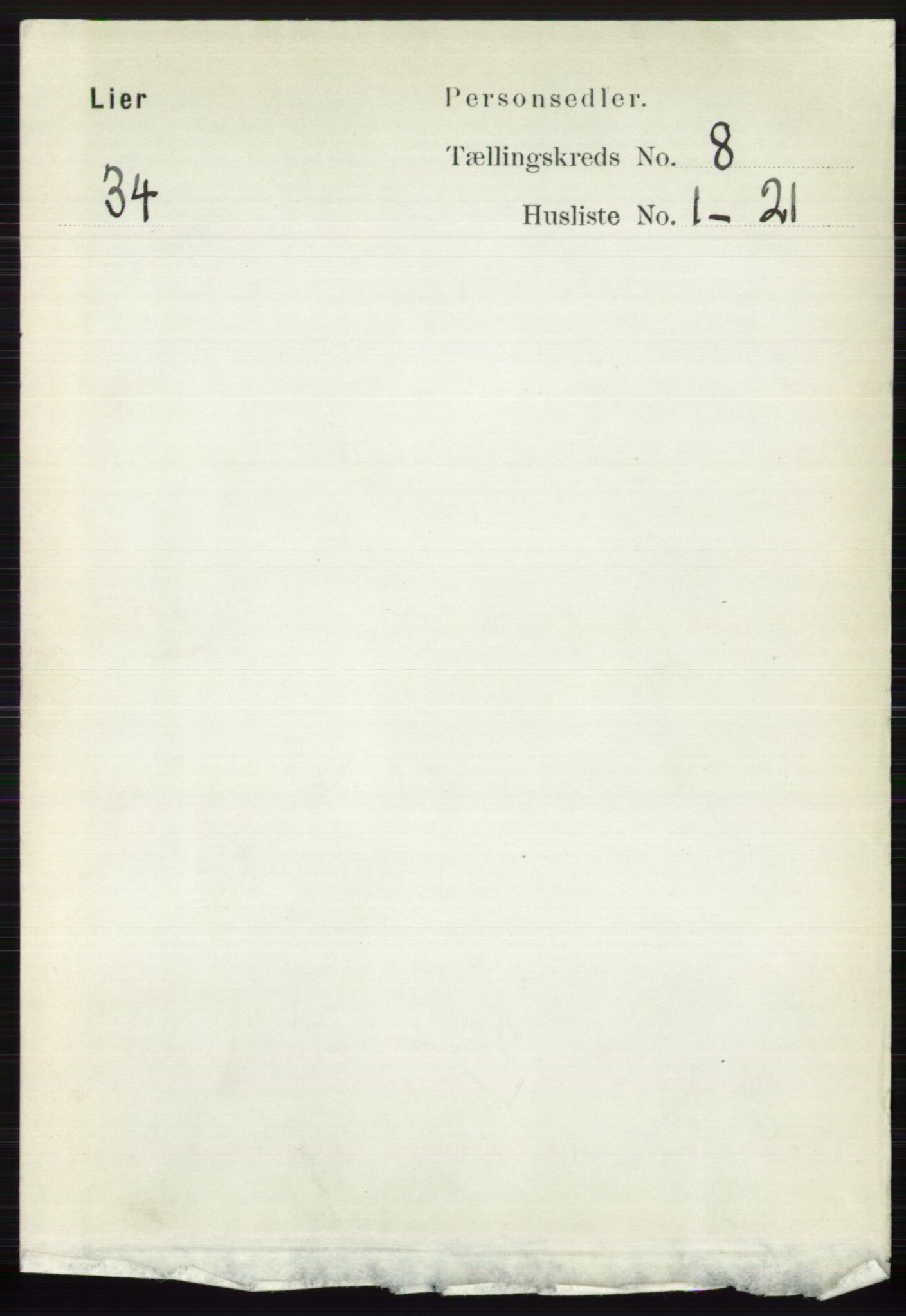 RA, 1891 census for 0626 Lier, 1891, p. 5060