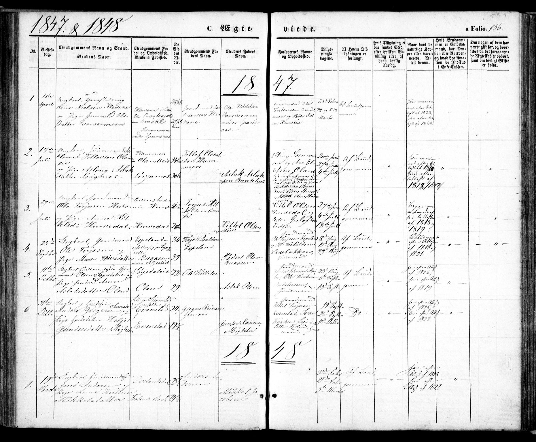 Froland sokneprestkontor, SAK/1111-0013/F/Fa/L0002: Parish register (official) no. A 2, 1845-1863, p. 156