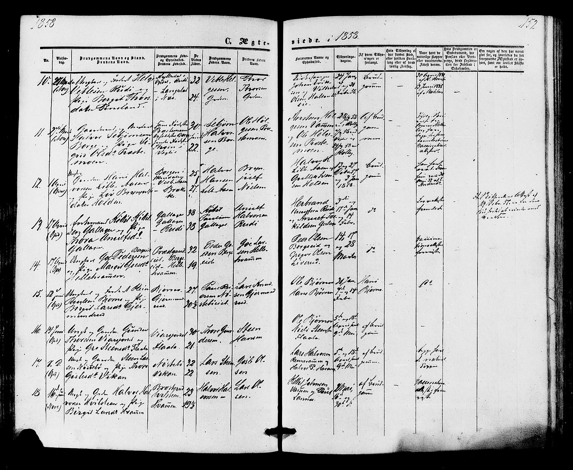 Nore kirkebøker, SAKO/A-238/F/Fa/L0003: Parish register (official) no. I 3, 1858-1866, p. 152