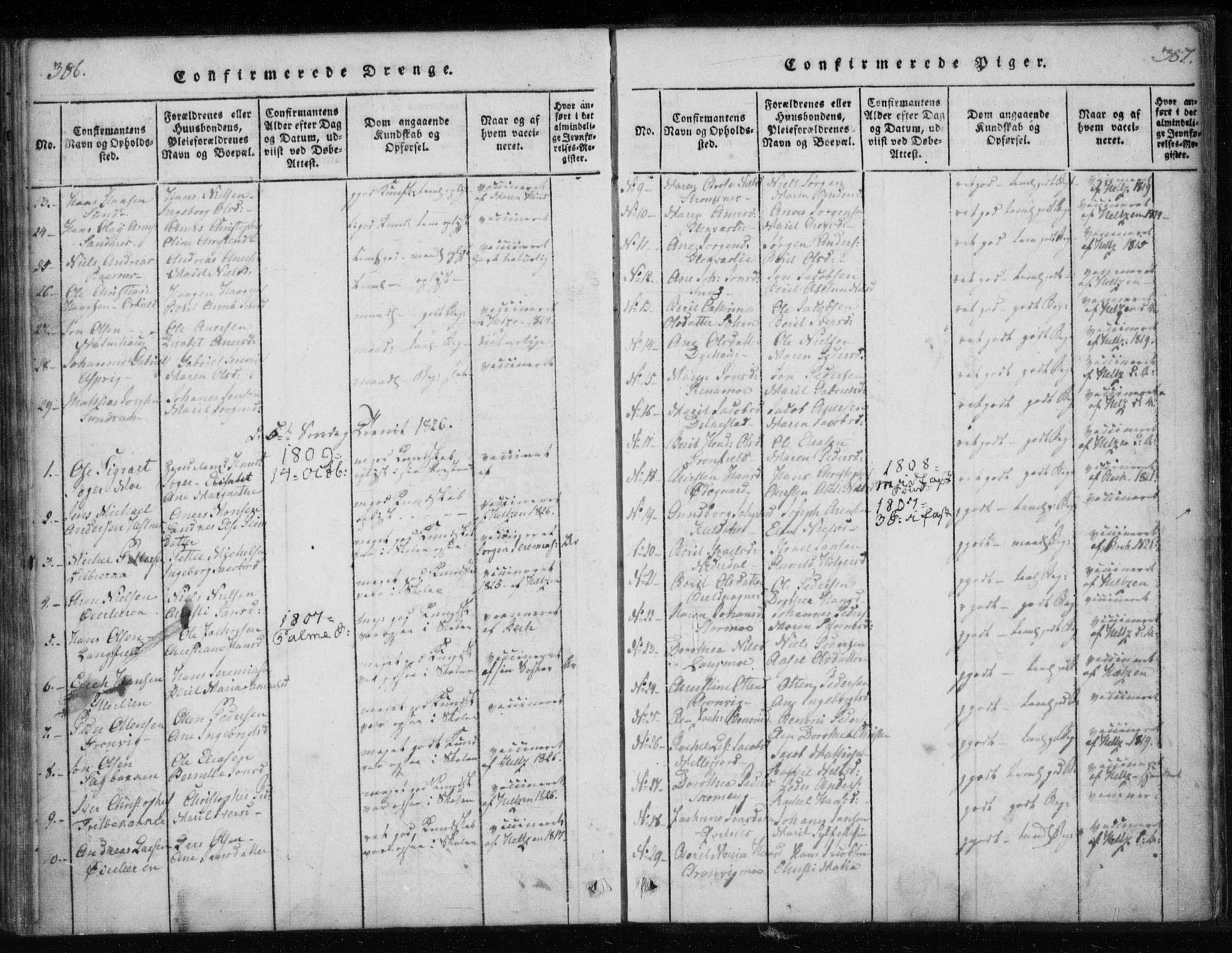 Ministerialprotokoller, klokkerbøker og fødselsregistre - Nordland, AV/SAT-A-1459/825/L0353: Parish register (official) no. 825A07, 1820-1826, p. 386-387