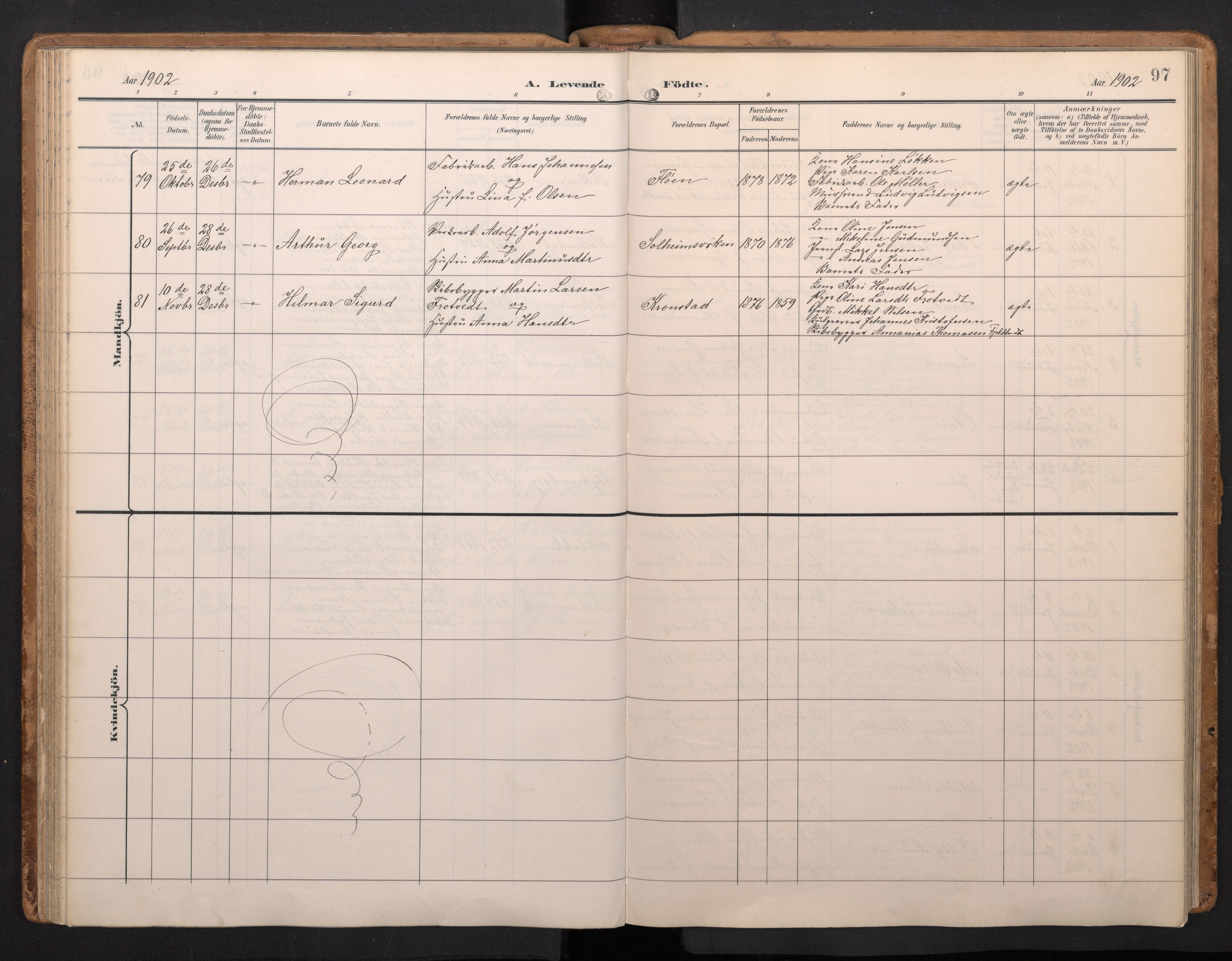 Årstad Sokneprestembete, AV/SAB-A-79301/H/Hab/L0002: Parish register (copy) no. A 2, 1896-1912, p. 96b-97a