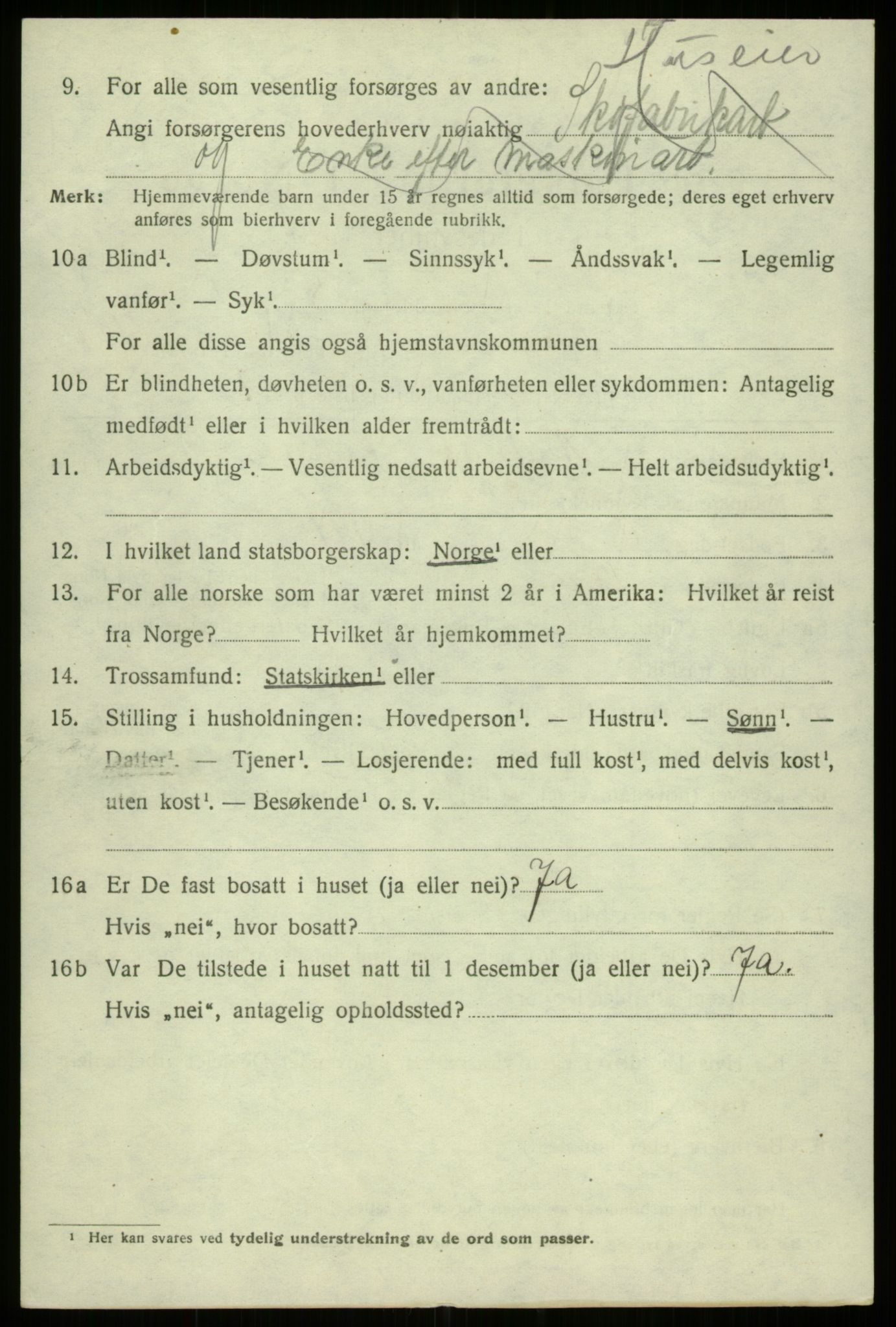 SAB, 1920 census for Bergen, 1920, p. 184867