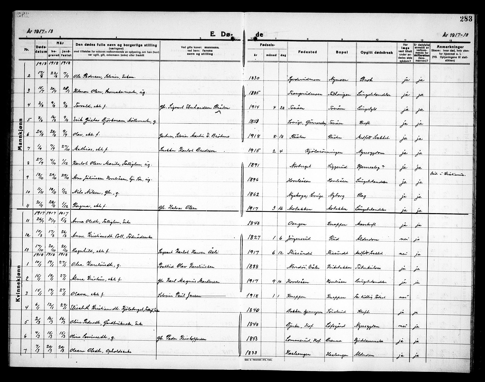 Åsnes prestekontor, AV/SAH-PREST-042/H/Ha/Haa/L0000C: Parish register (official) no. 0A, 1890-1929, p. 283