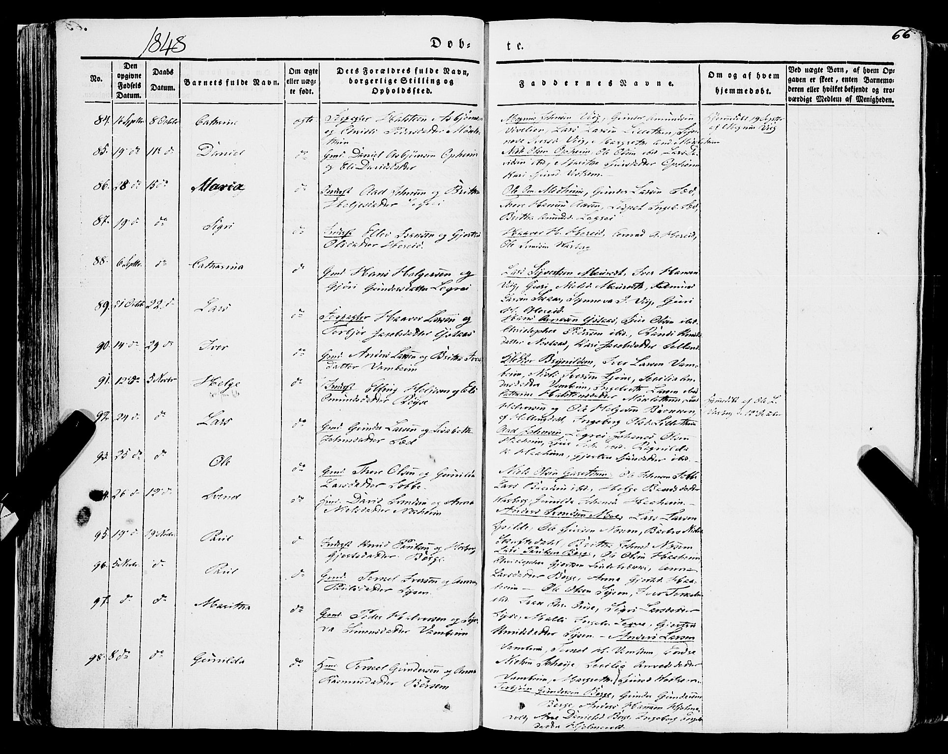 Ulvik sokneprestembete, AV/SAB-A-78801/H/Haa: Parish register (official) no. A 12, 1839-1853, p. 66