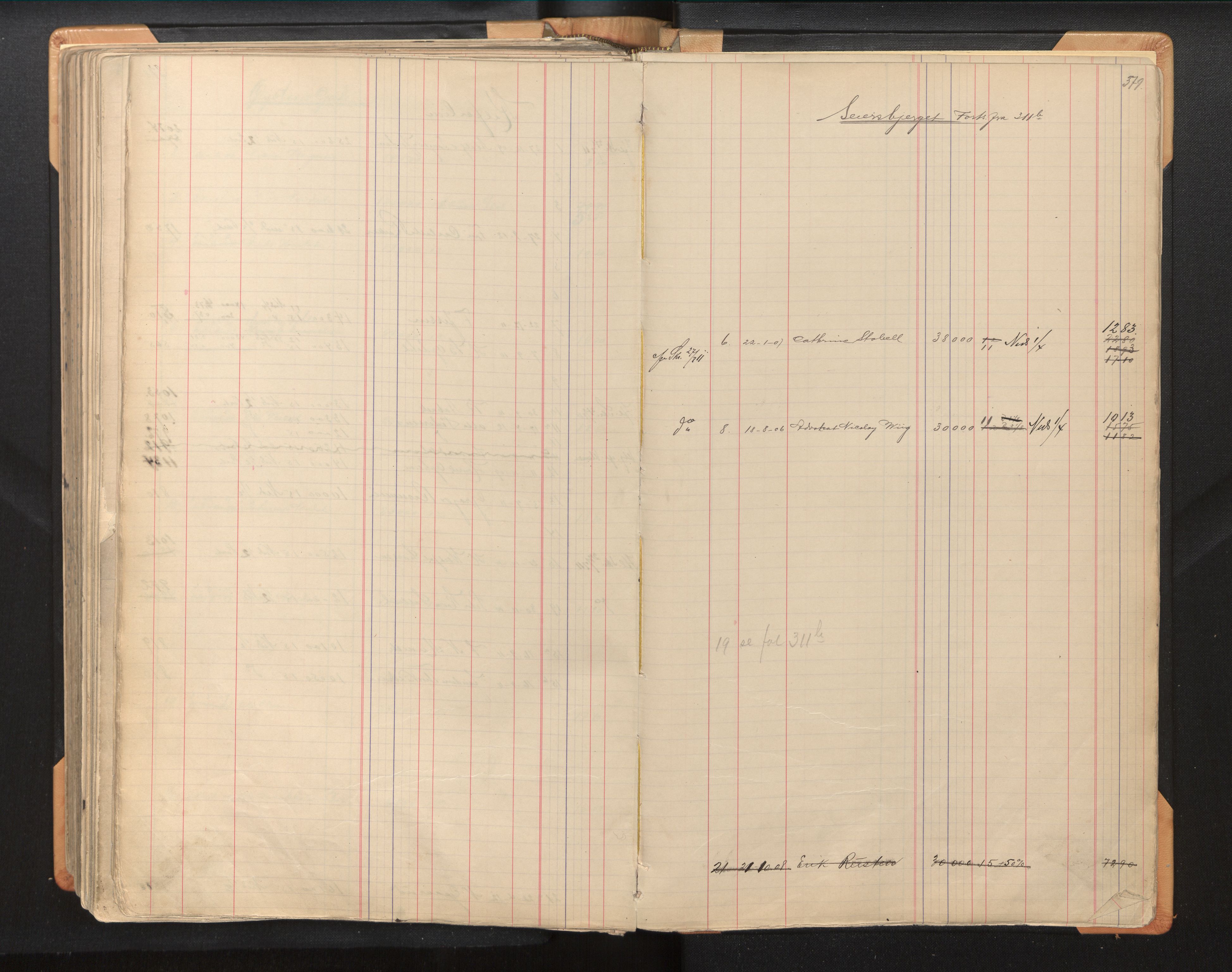 Byfogd og Byskriver i Bergen, AV/SAB-A-3401/11/11Db/L0002b: Register til branntakstprotokoll og branntakstkontingent, 1911, p. 379