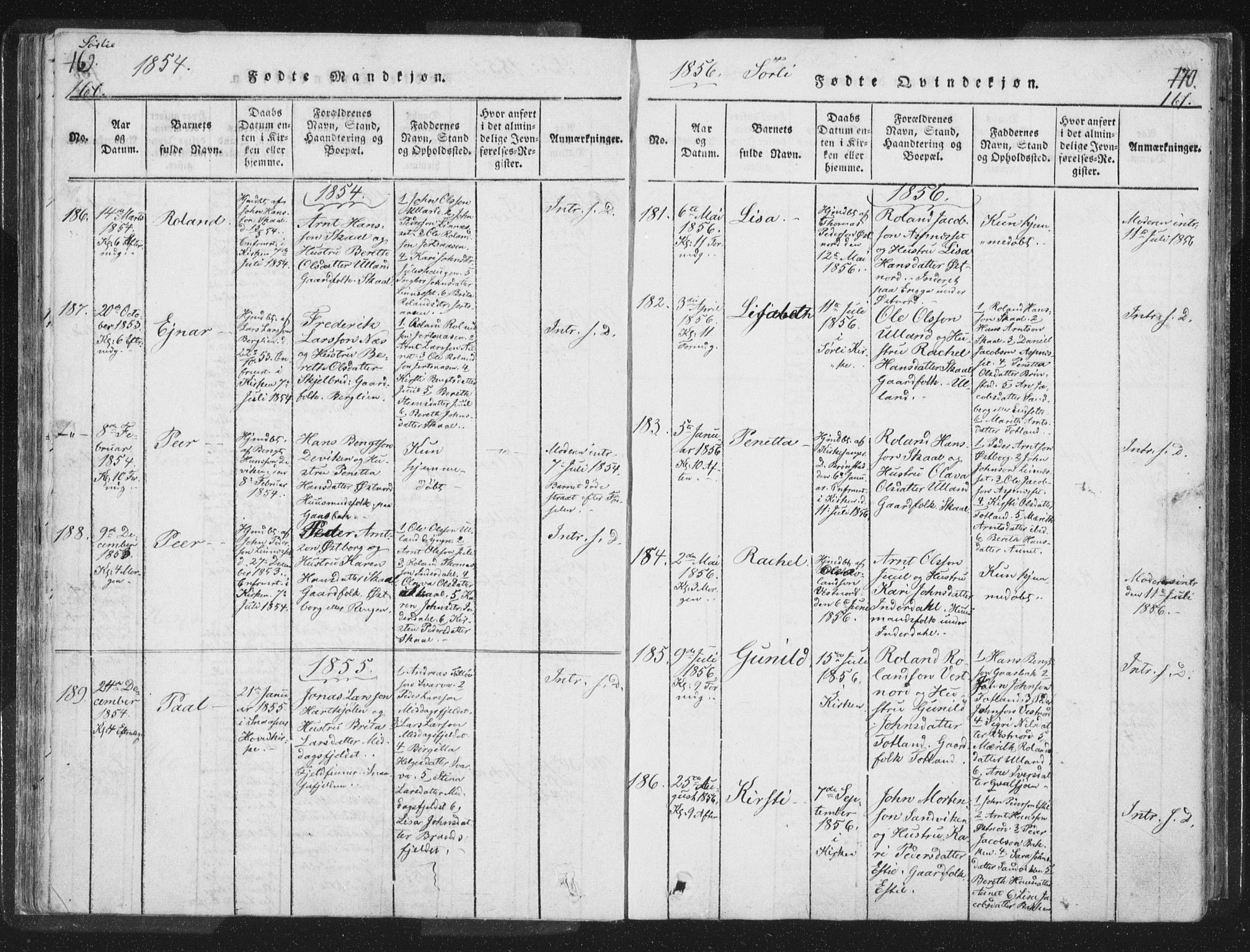 Ministerialprotokoller, klokkerbøker og fødselsregistre - Nord-Trøndelag, SAT/A-1458/755/L0491: Parish register (official) no. 755A01 /2, 1817-1864, p. 160-161
