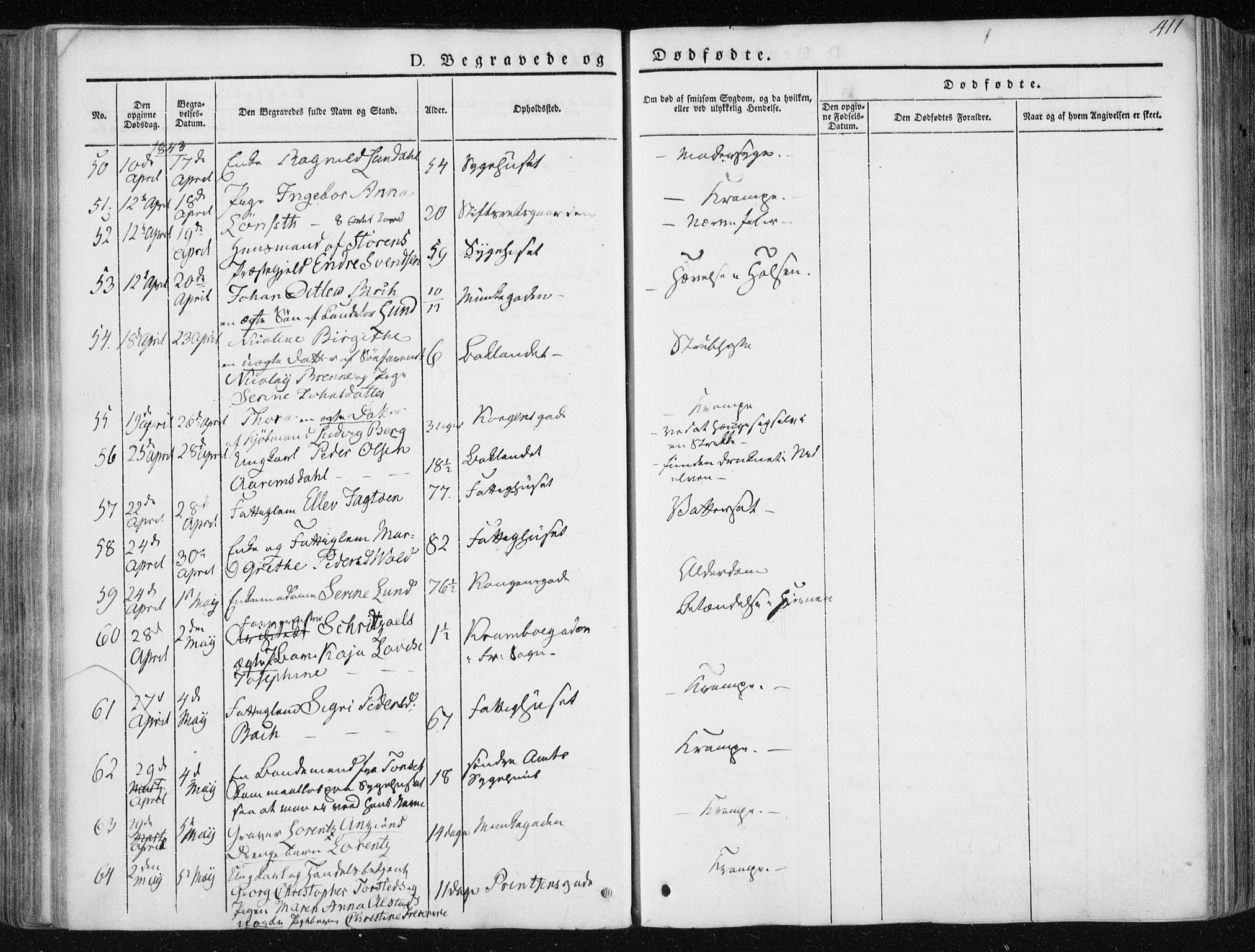 Ministerialprotokoller, klokkerbøker og fødselsregistre - Sør-Trøndelag, AV/SAT-A-1456/601/L0049: Parish register (official) no. 601A17, 1839-1847, p. 411