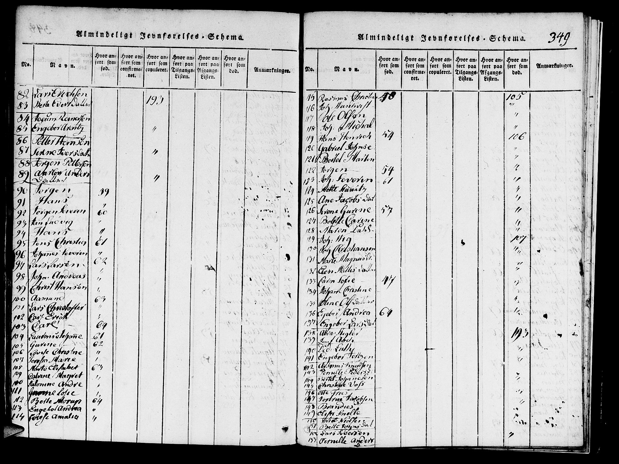 Domkirken sokneprestembete, AV/SAB-A-74801/H/Haa/L0010: Parish register (official) no. A 10, 1816-1821, p. 349