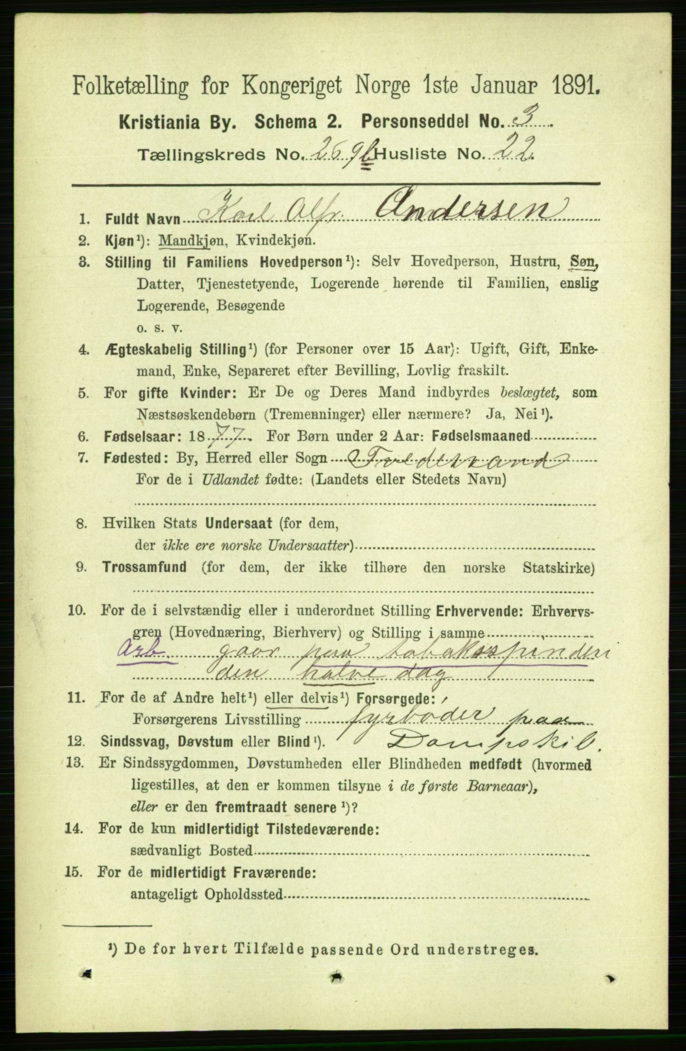 RA, 1891 census for 0301 Kristiania, 1891, p. 107410
