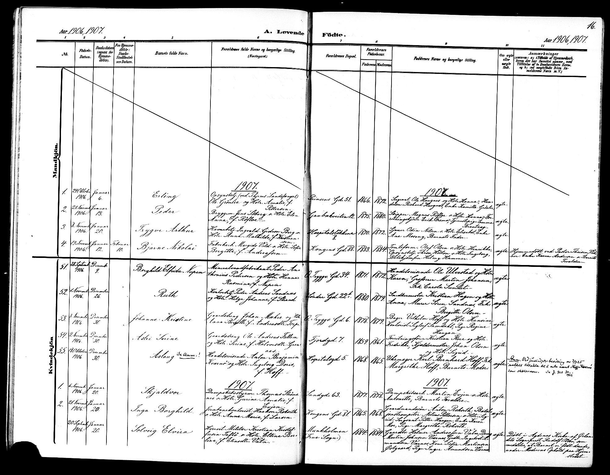 Ministerialprotokoller, klokkerbøker og fødselsregistre - Sør-Trøndelag, SAT/A-1456/602/L0146: Parish register (copy) no. 602C14, 1904-1914, p. 16