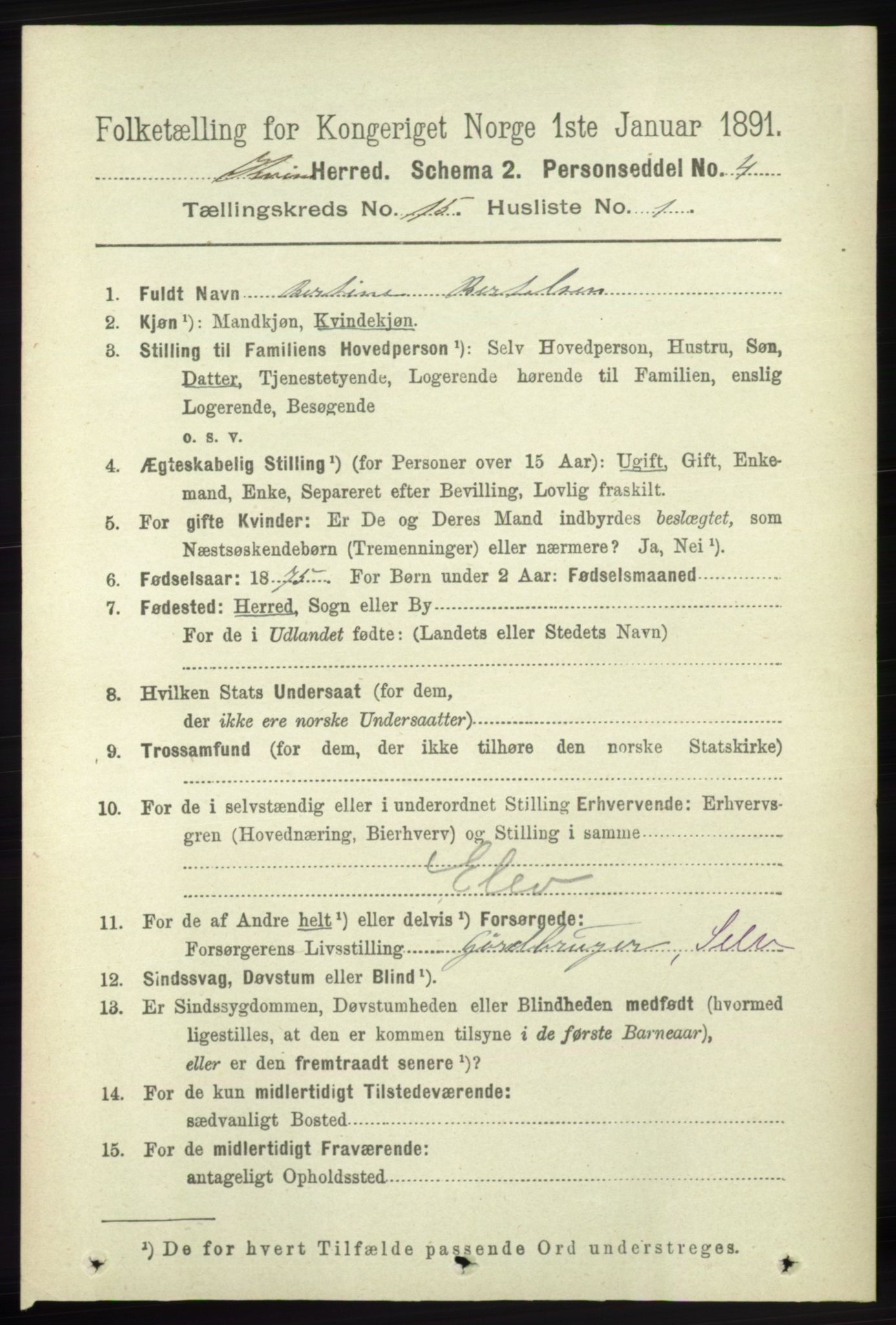 RA, 1891 census for 1224 Kvinnherad, 1891, p. 5021