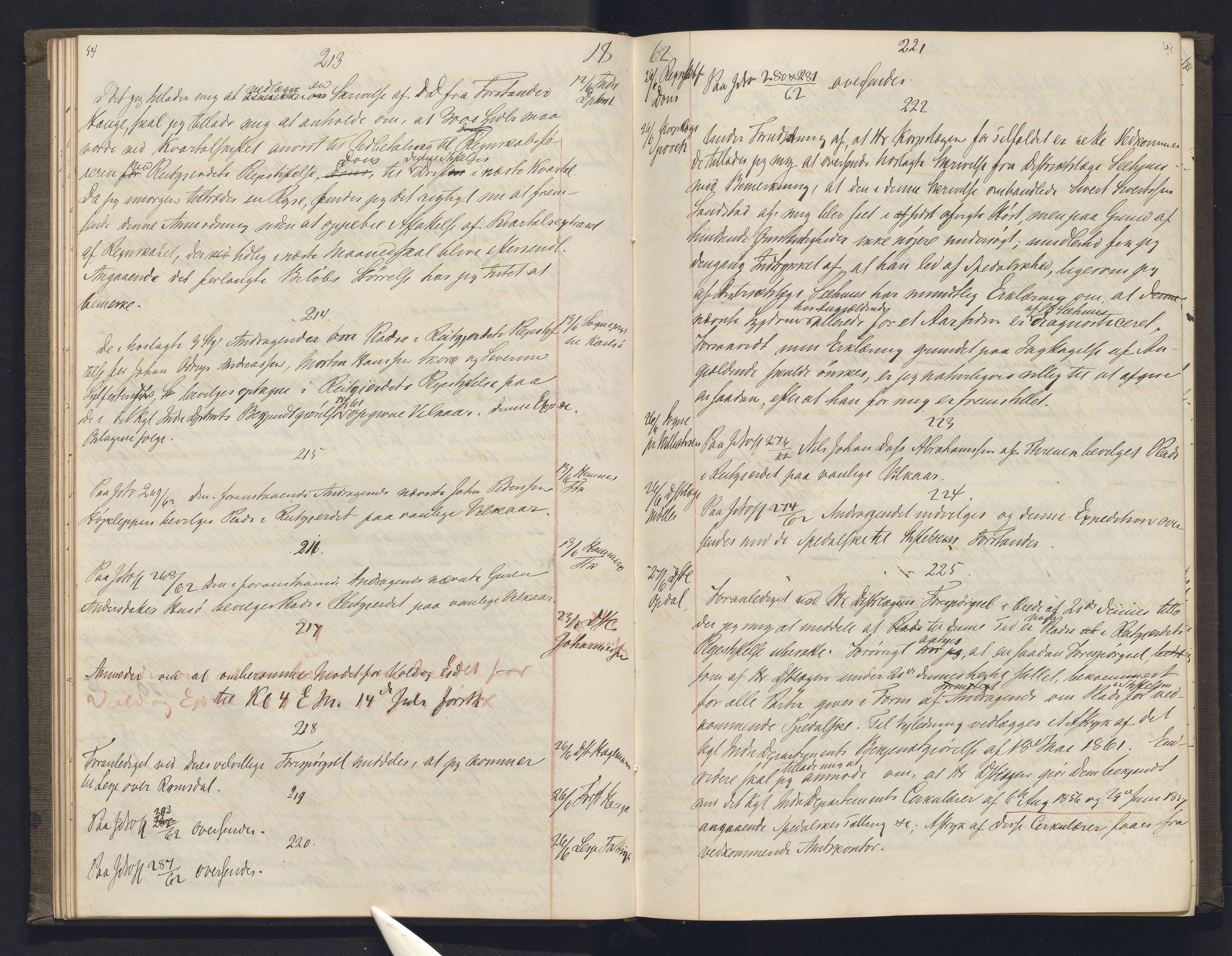 Lepraarkiver - Overlegen for den spedalske sykdom, AV/SAB-A-61001/B.b/L0003: Kopibok, 1862-1865, p. 54-55
