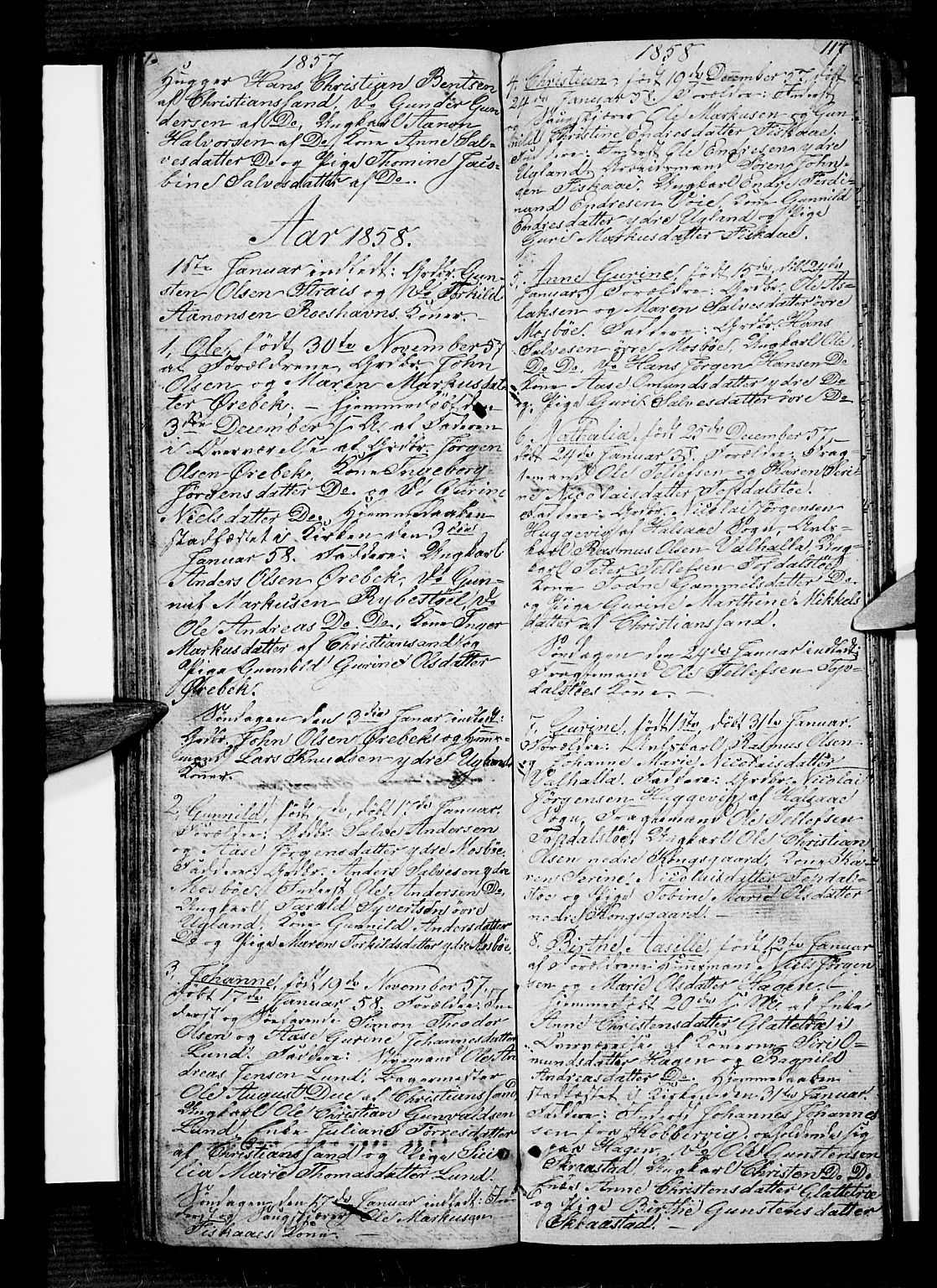 Oddernes sokneprestkontor, SAK/1111-0033/F/Fb/Fba/L0005: Parish register (copy) no. B 5, 1846-1859, p. 117