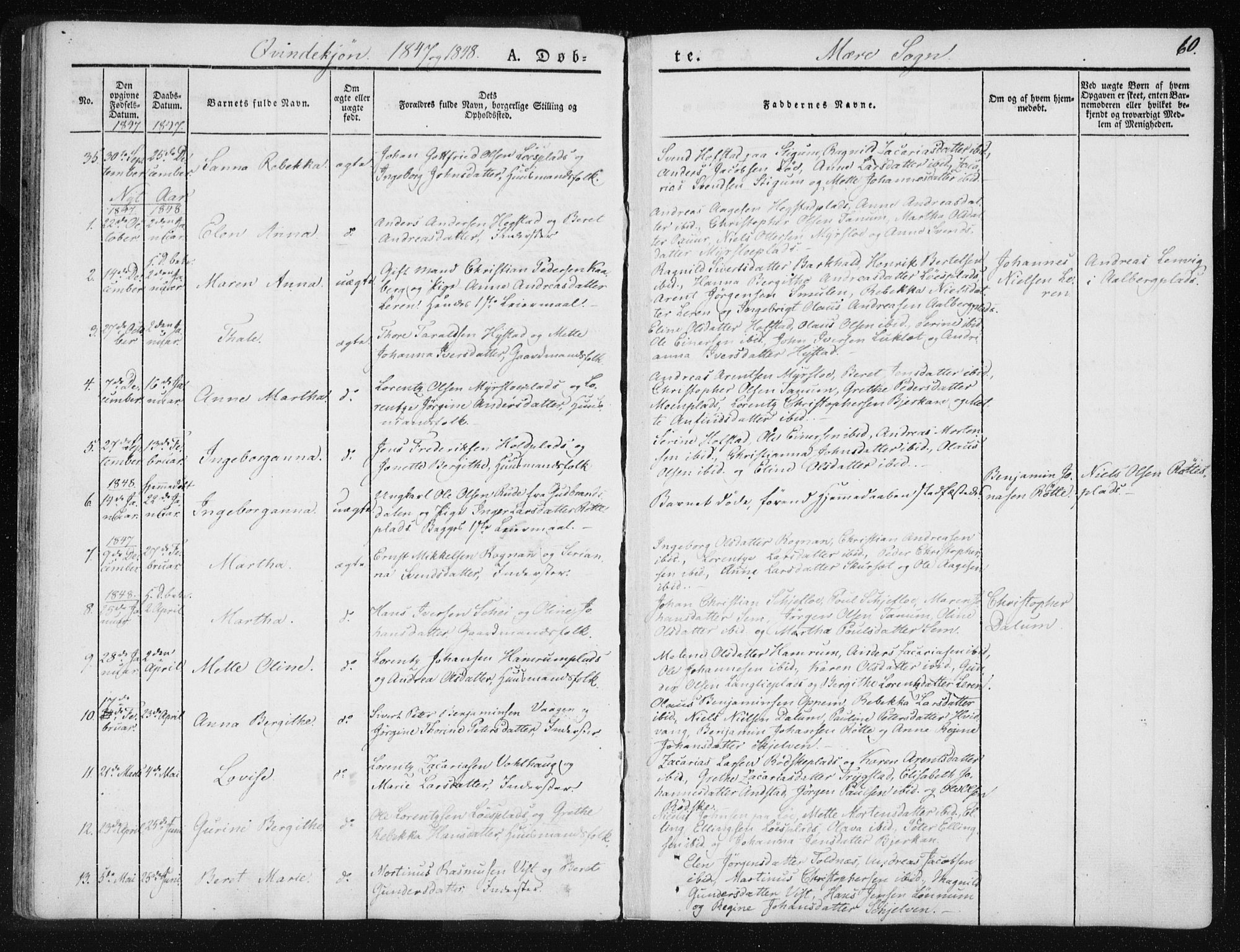 Ministerialprotokoller, klokkerbøker og fødselsregistre - Nord-Trøndelag, SAT/A-1458/735/L0339: Parish register (official) no. 735A06 /1, 1836-1848, p. 60