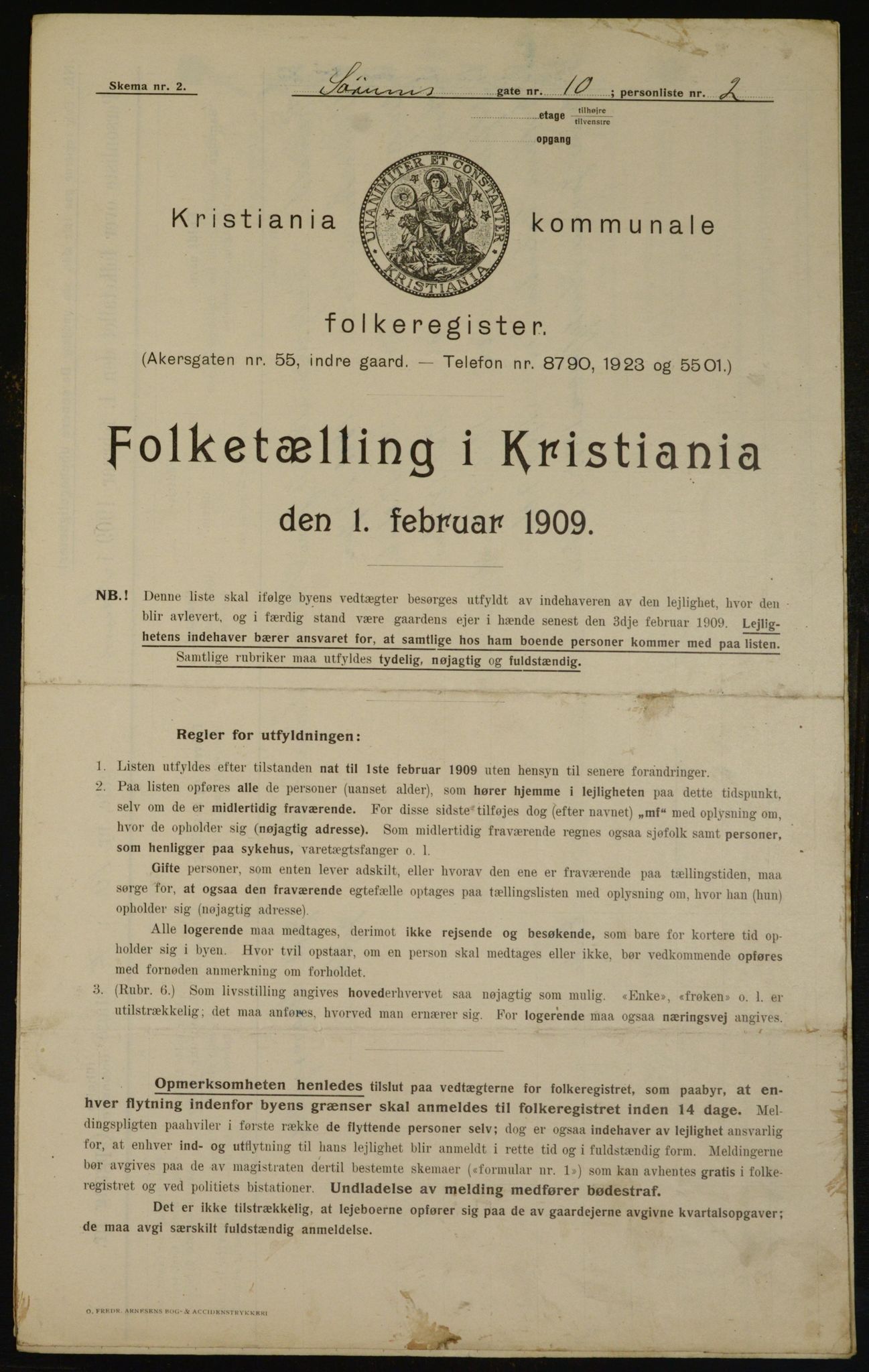 OBA, Municipal Census 1909 for Kristiania, 1909, p. 96950