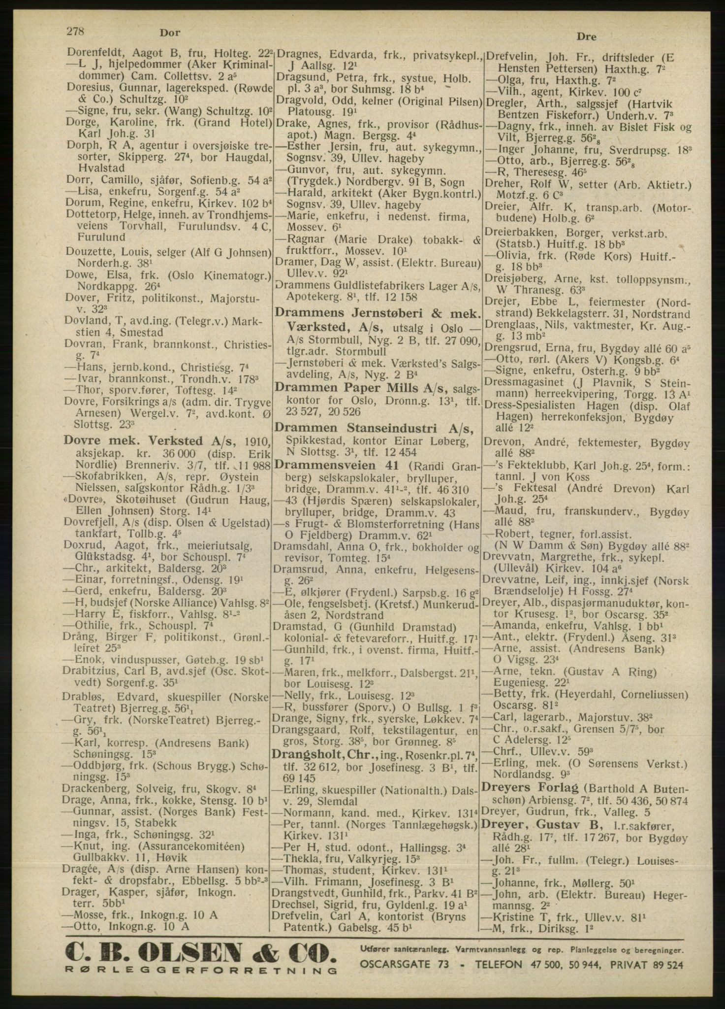 Kristiania/Oslo adressebok, PUBL/-, 1946, p. 278