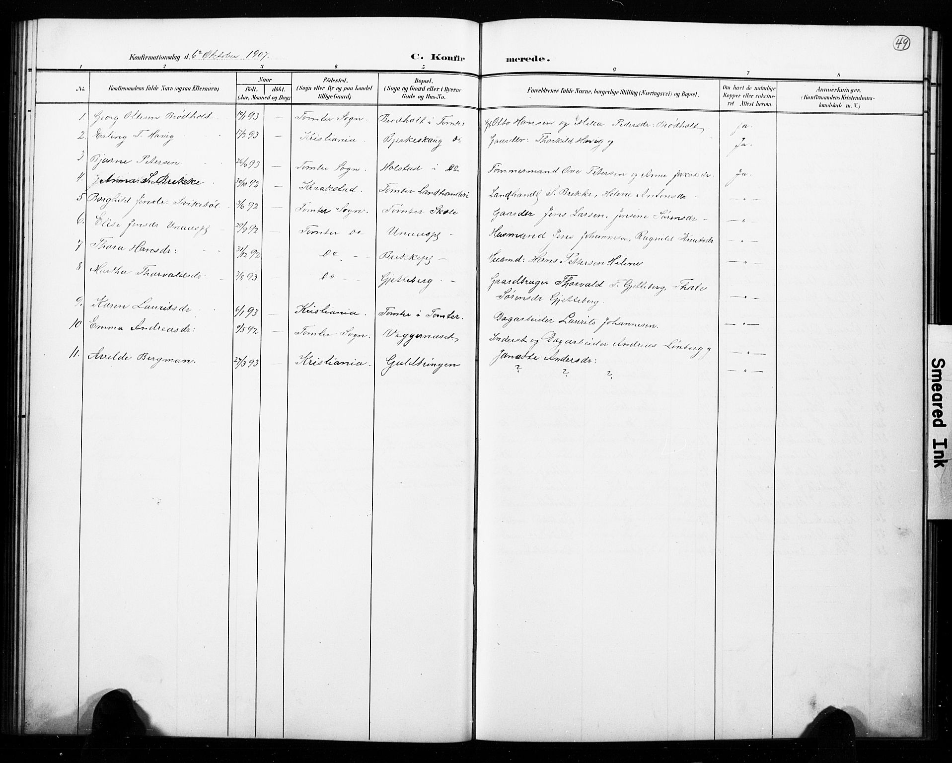 Hobøl prestekontor Kirkebøker, SAO/A-2002/G/Ga/L0001: Parish register (copy) no. I 1, 1905-1927, p. 49