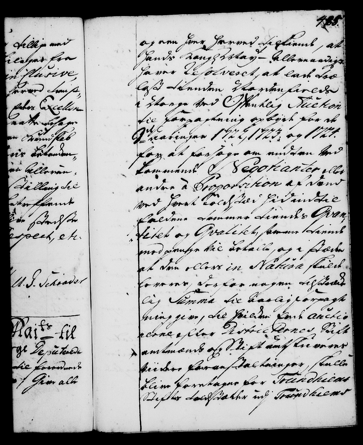 Rentekammeret, Kammerkanselliet, RA/EA-3111/G/Gg/Gga/L0001: Norsk ekspedisjonsprotokoll med register (merket RK 53.1), 1720-1723, p. 485