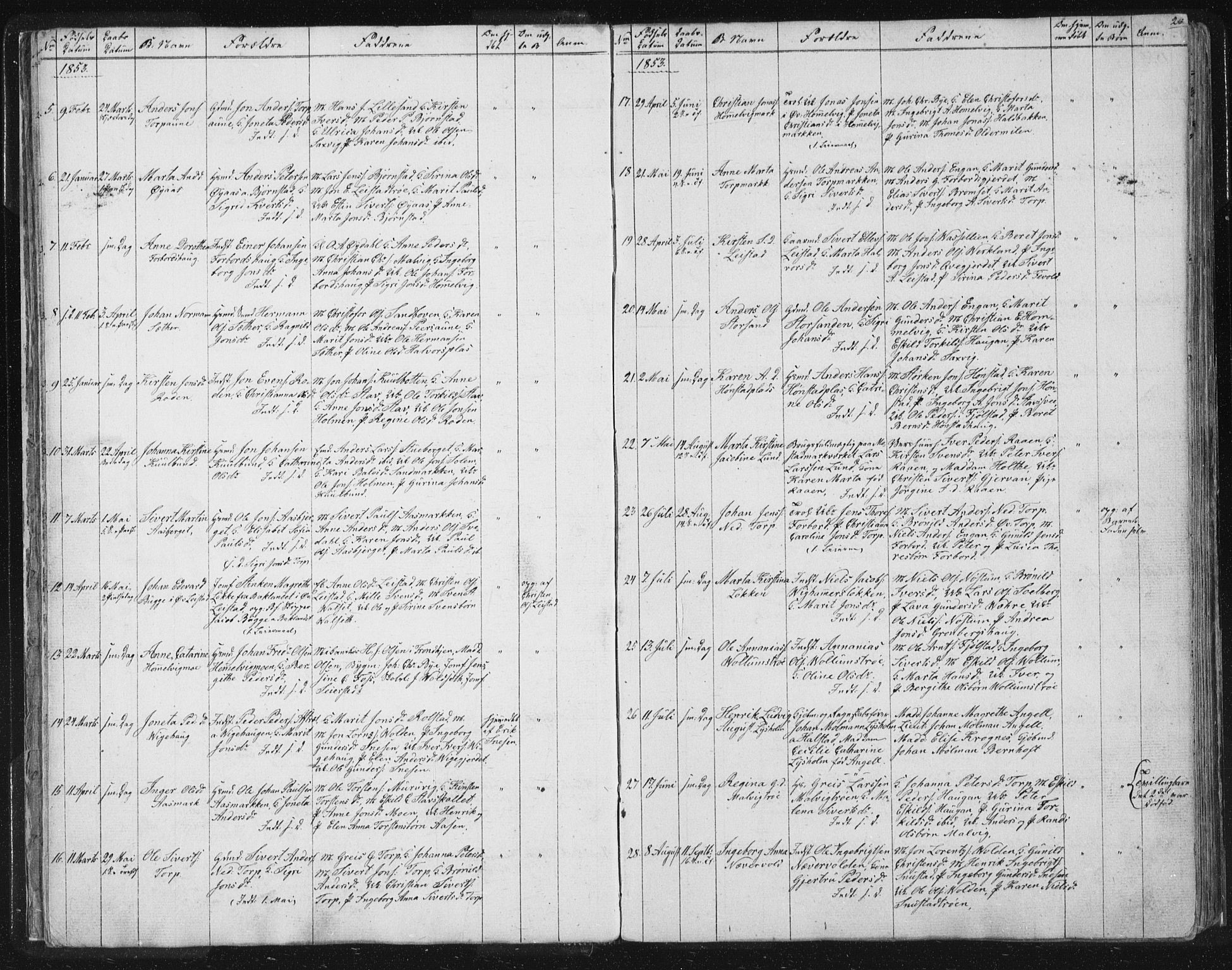 Ministerialprotokoller, klokkerbøker og fødselsregistre - Sør-Trøndelag, SAT/A-1456/616/L0406: Parish register (official) no. 616A03, 1843-1879, p. 26