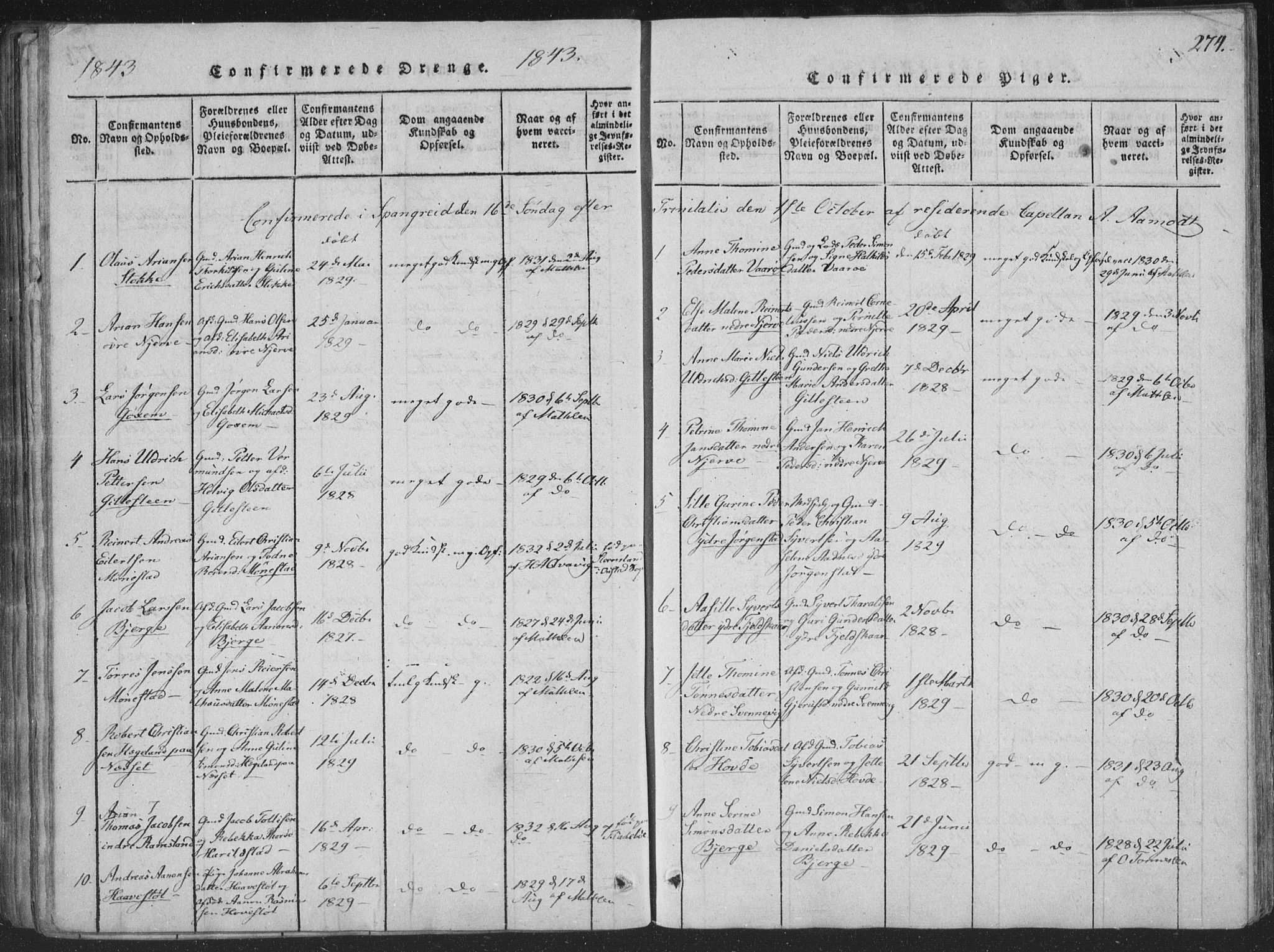 Sør-Audnedal sokneprestkontor, AV/SAK-1111-0039/F/Fa/Faa/L0001: Parish register (official) no. A 1, 1816-1848, p. 274