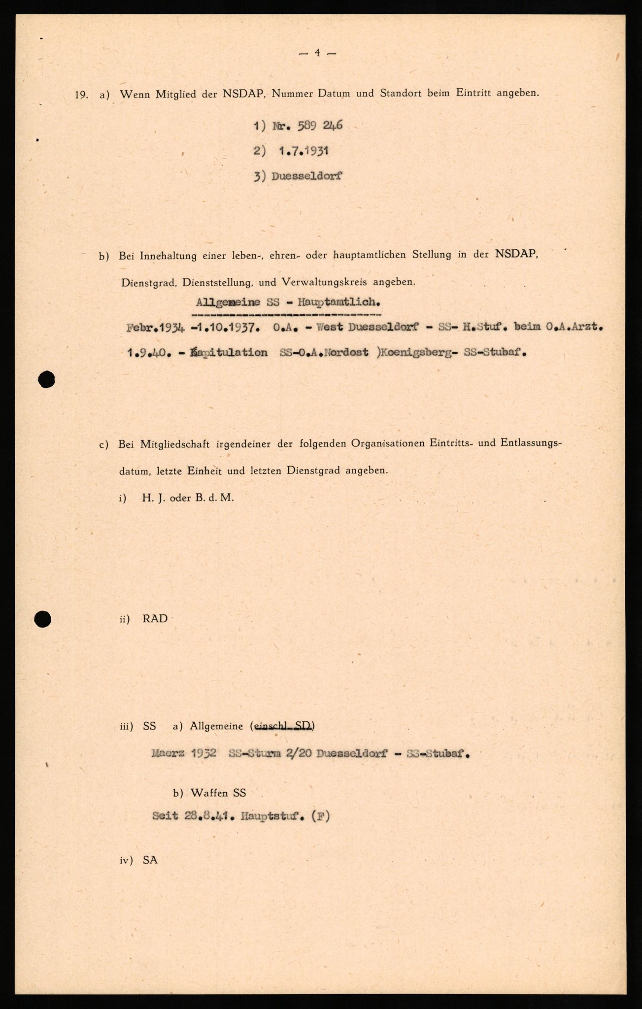 Forsvaret, Forsvarets overkommando II, AV/RA-RAFA-3915/D/Db/L0027: CI Questionaires. Tyske okkupasjonsstyrker i Norge. Tyskere., 1945-1946, p. 40