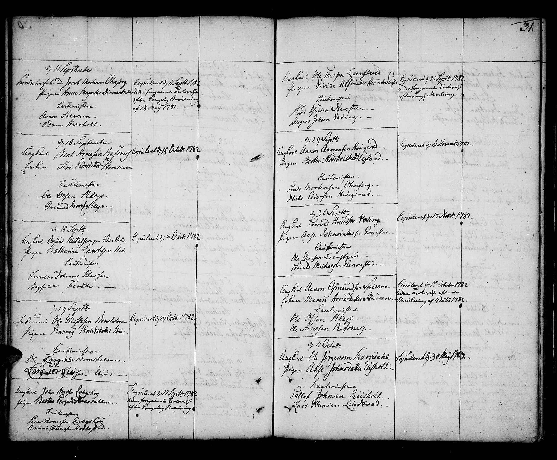 Øyestad sokneprestkontor, AV/SAK-1111-0049/F/Fa/L0009: Parish register (official) no. A 9, 1778-1808, p. 31