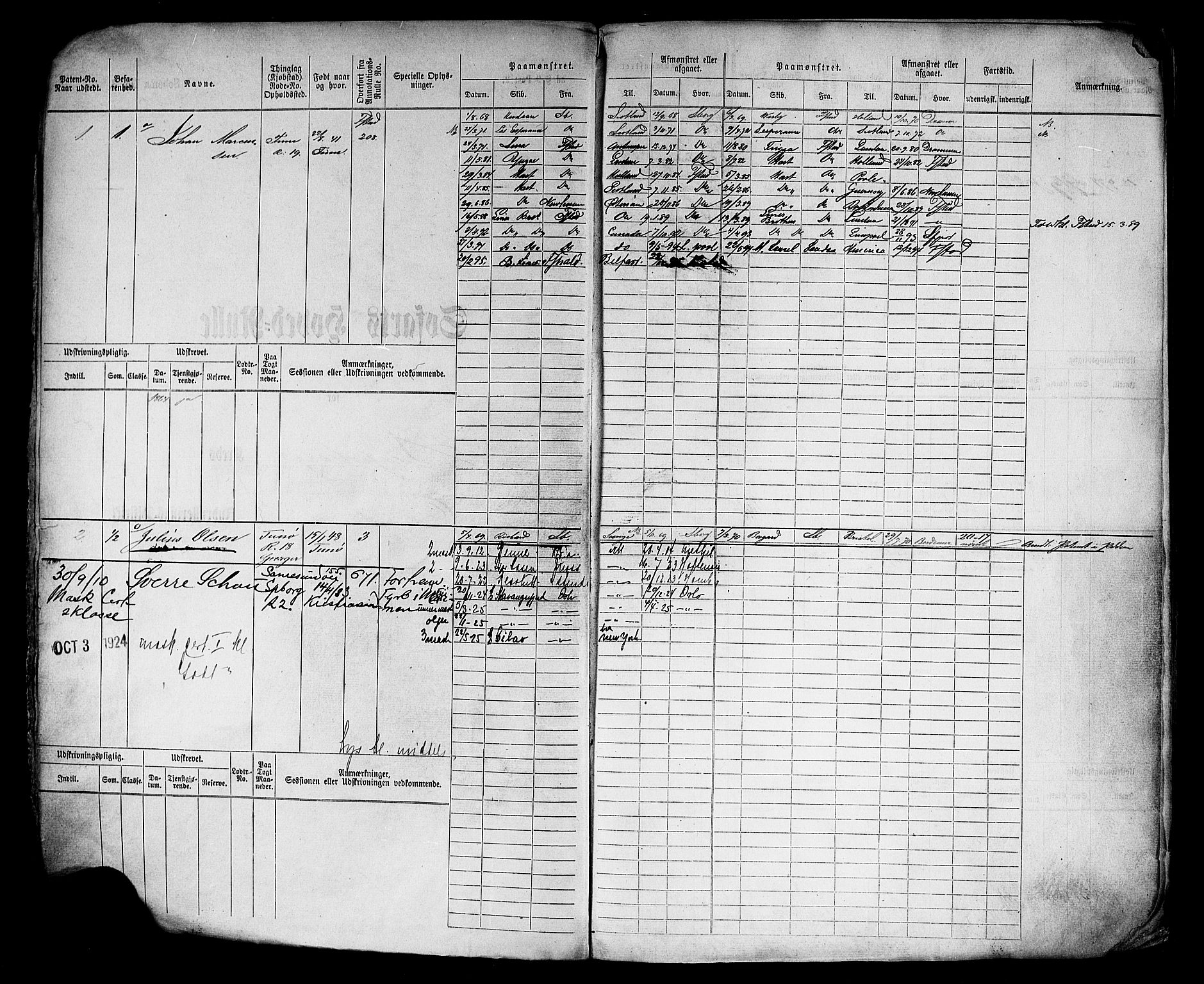 Sarpsborg mønstringskontor, SAO/A-10569c/F/Fc/Fcb/L0003: Hovedrulle, 1860-1881, p. 4