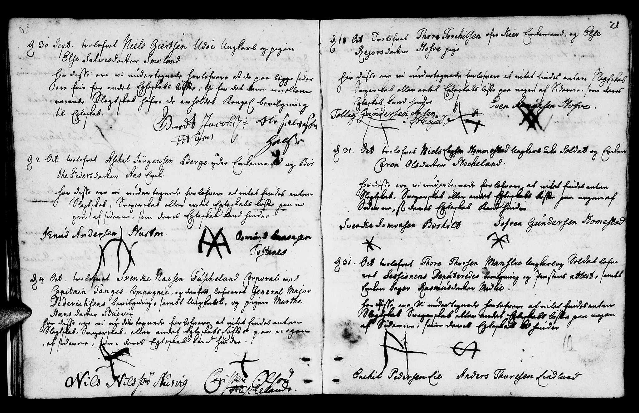 Mandal sokneprestkontor, AV/SAK-1111-0030/F/Fa/Fab/L0001: Parish register (official) no. A 1, 1720-1793, p. 21