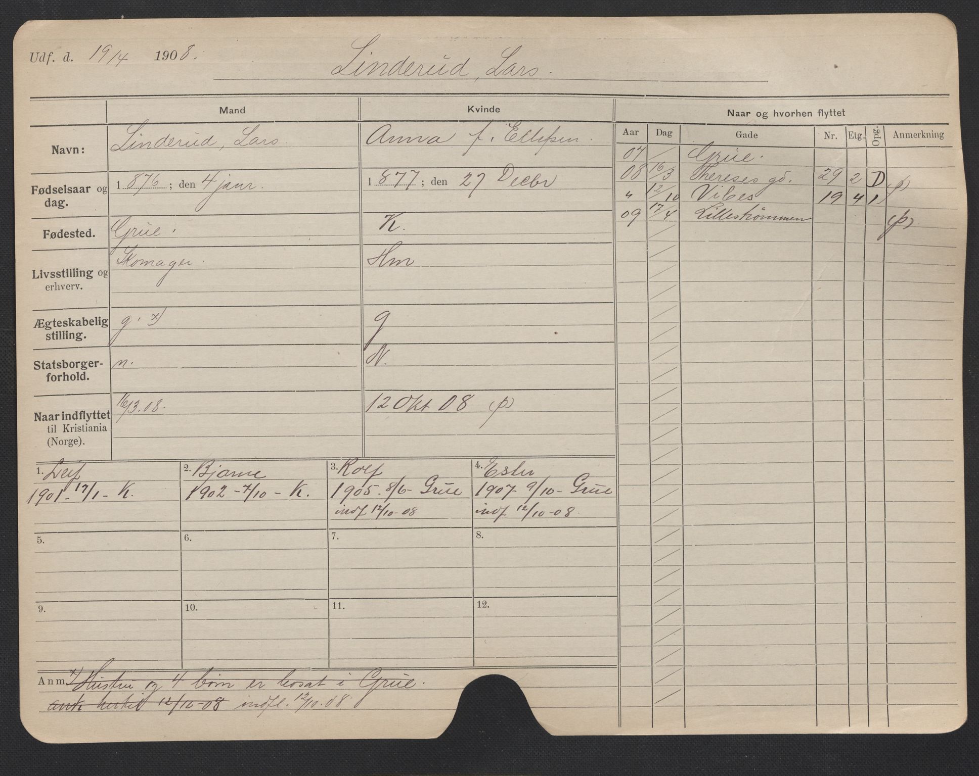 Oslo folkeregister, Registerkort, AV/SAO-A-11715/F/Fa/Fac/L0007: Menn, 1906-1914, p. 171a