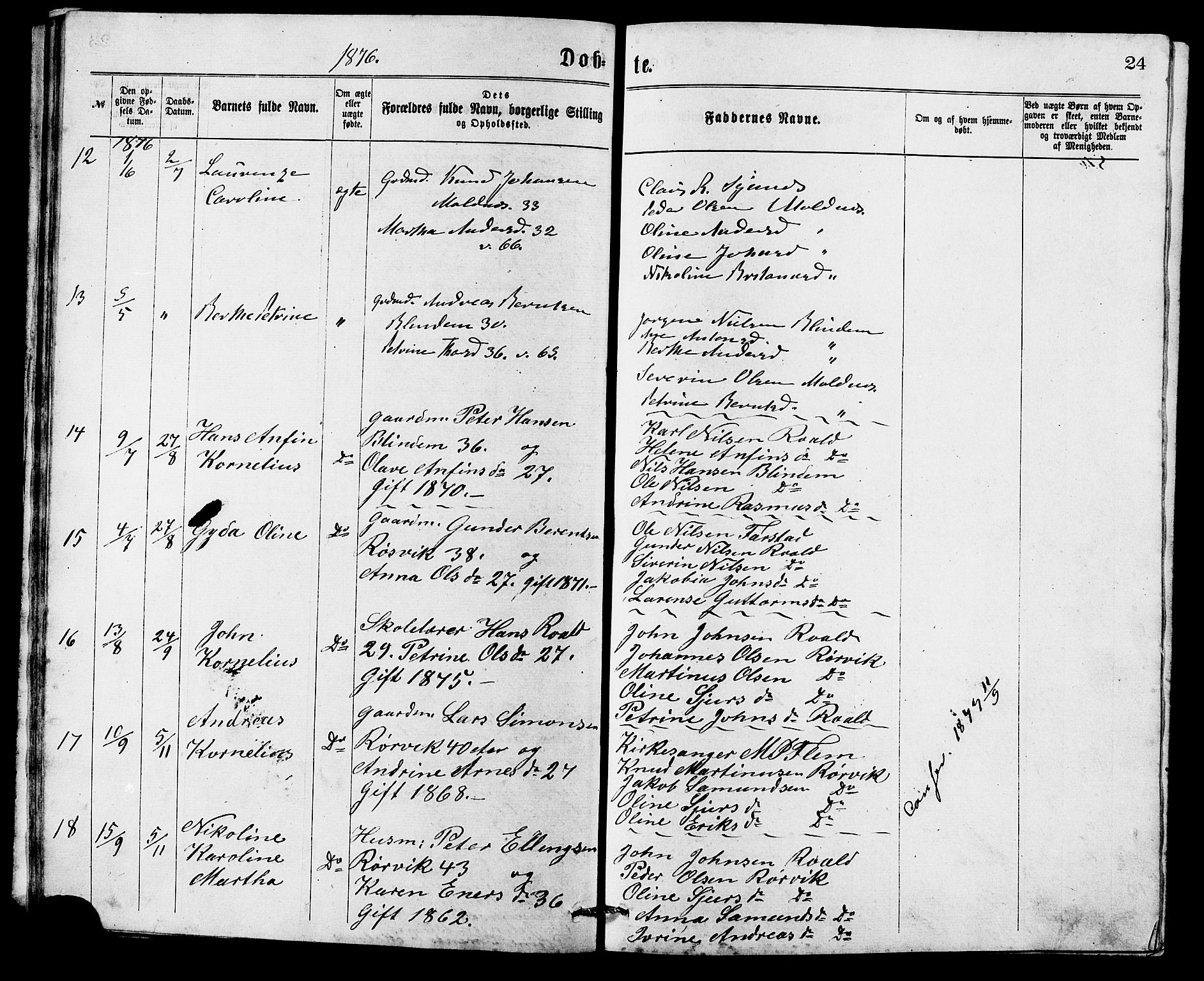 Ministerialprotokoller, klokkerbøker og fødselsregistre - Møre og Romsdal, AV/SAT-A-1454/537/L0521: Parish register (copy) no. 537C02, 1869-1888, p. 24