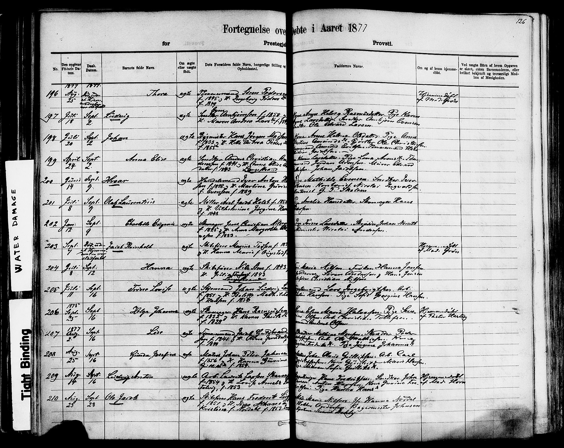 Larvik kirkebøker, AV/SAKO-A-352/F/Fa/L0006: Parish register (official) no. I 6, 1871-1883, p. 126