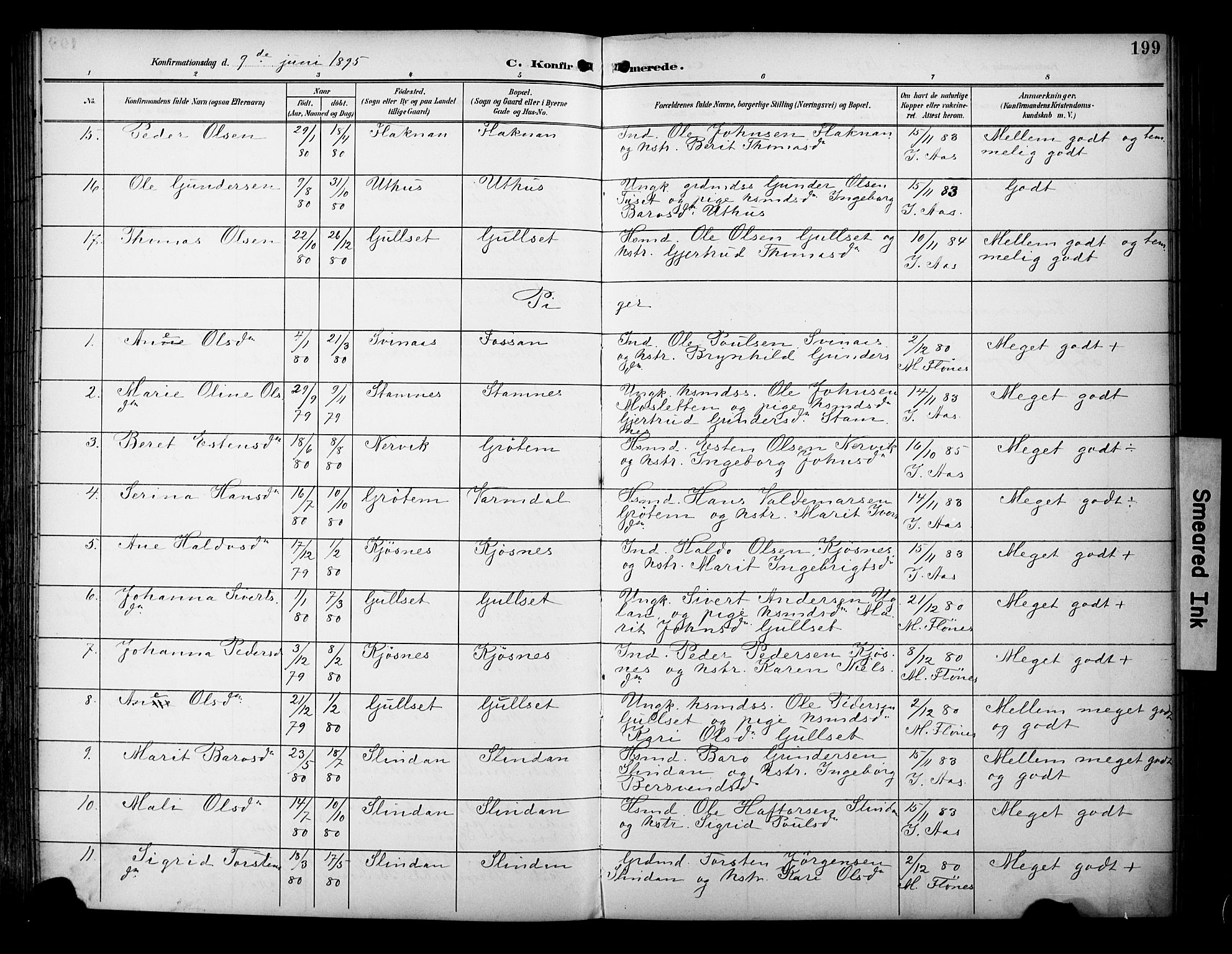 Ministerialprotokoller, klokkerbøker og fødselsregistre - Sør-Trøndelag, AV/SAT-A-1456/695/L1149: Parish register (official) no. 695A09, 1891-1902, p. 199