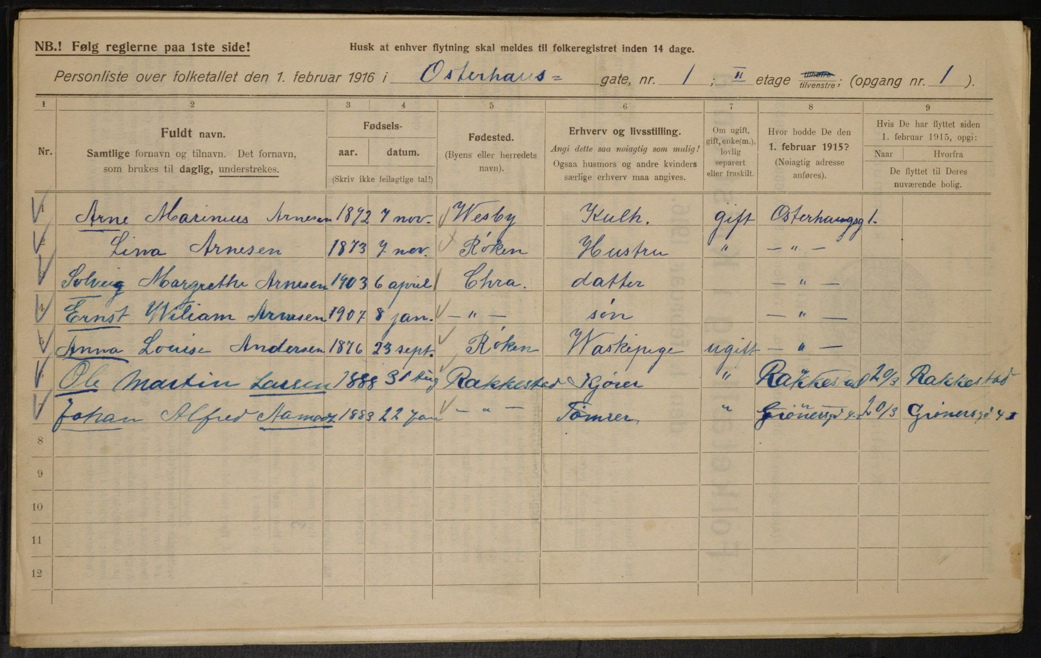 OBA, Municipal Census 1916 for Kristiania, 1916, p. 79316