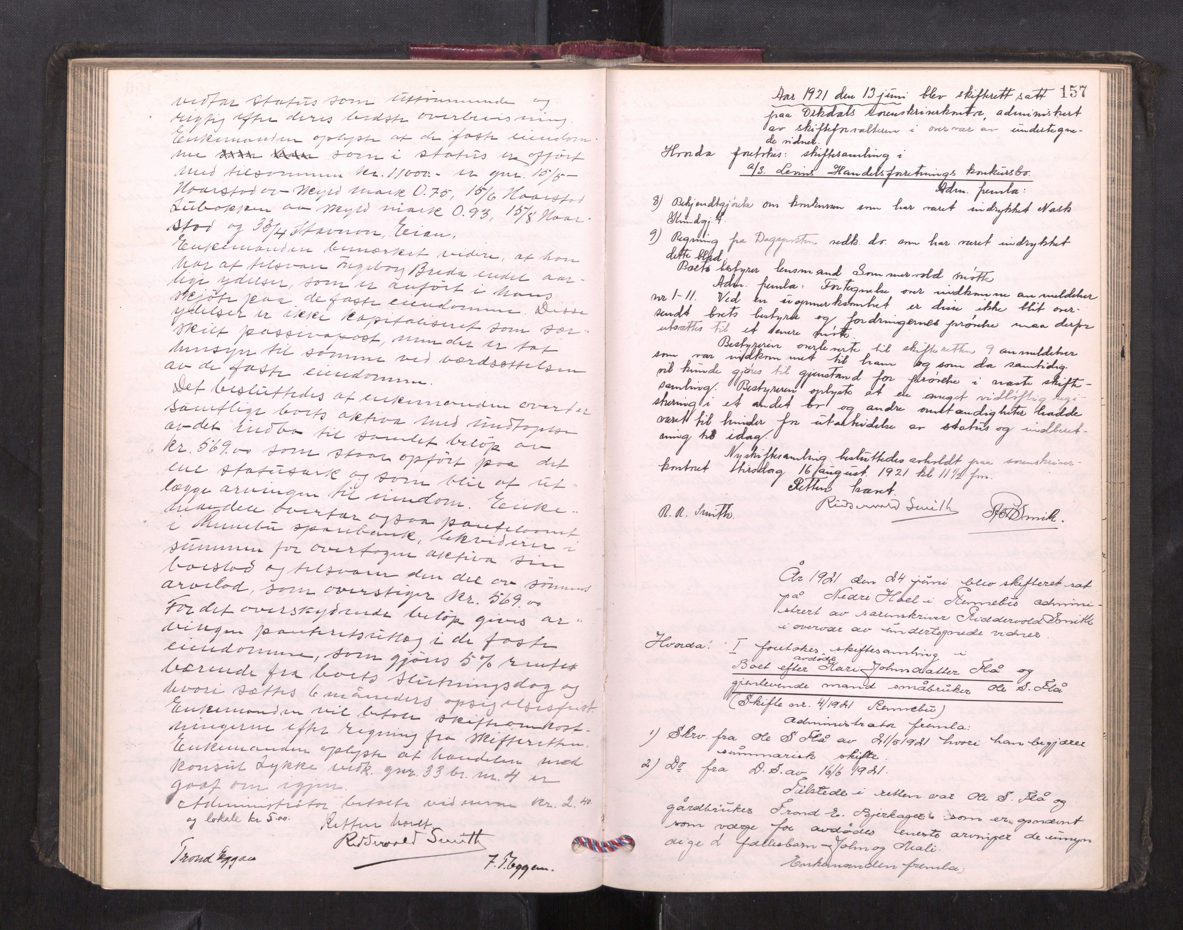 Orkdal sorenskriveri, AV/SAT-A-4169/1/3/3B/L0013: Skiftebehandlingsprotokoll, 1914-1925, p. 156b-157a